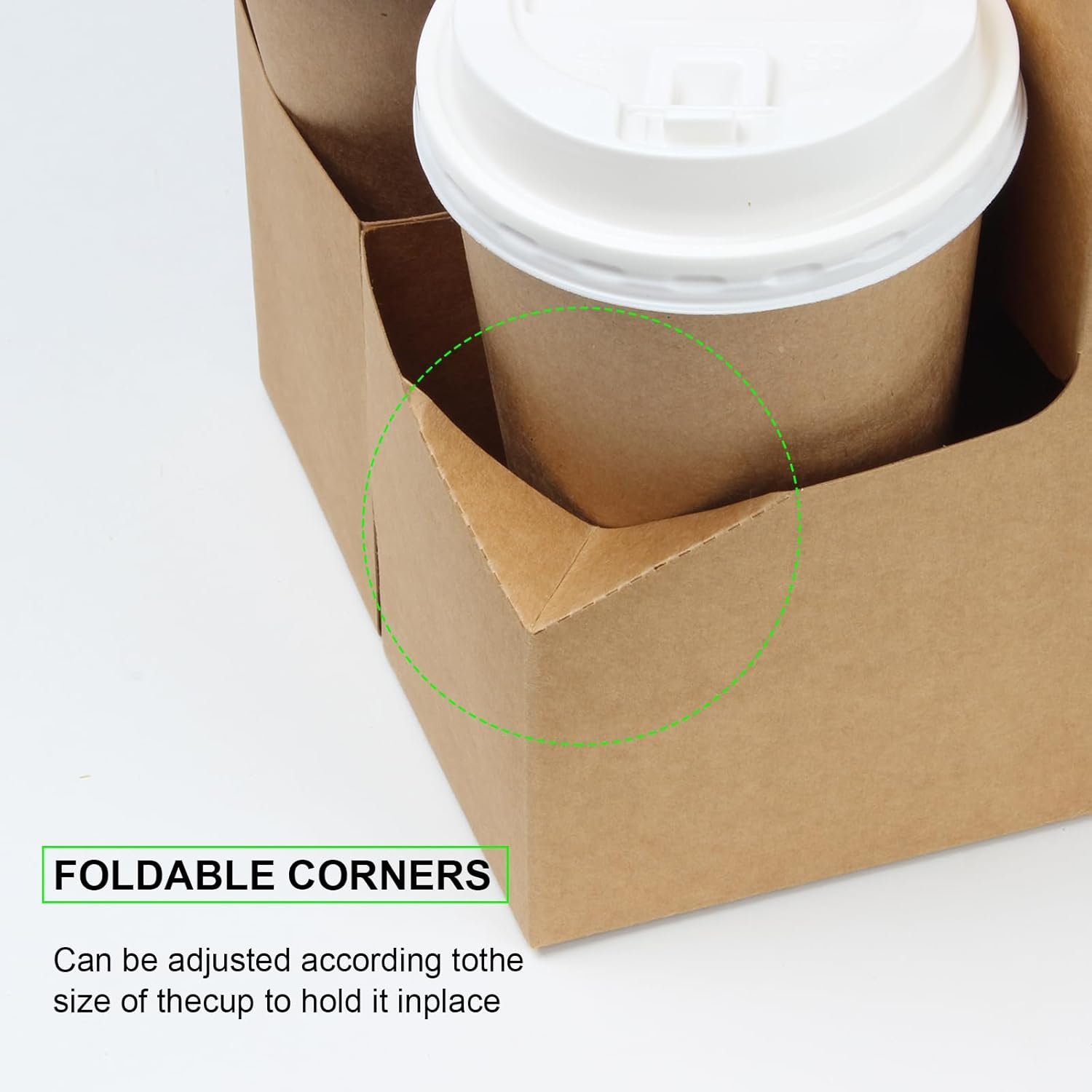 Logo Personalizzato Portabevande con Maniglia per 2 Tazze Cartone Kraft Usa e Getta 12-30 oz Confezione da 20 dal Produttore per Caffè da Asporto Bar Ristoranti Marchio Bianco