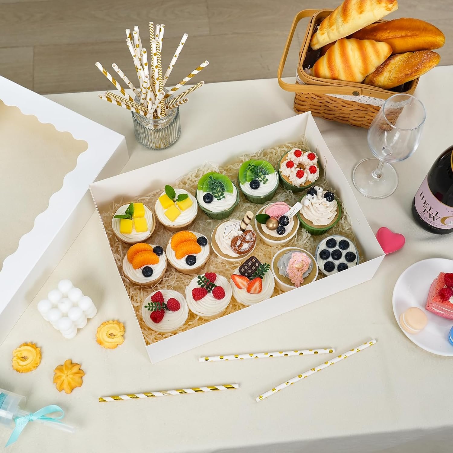 Fornitore Scatole per Torte Quarter Sheet con Logo Personalizzato 20 pz 14x10x4in Bianche con Finestra Marchio Bianco