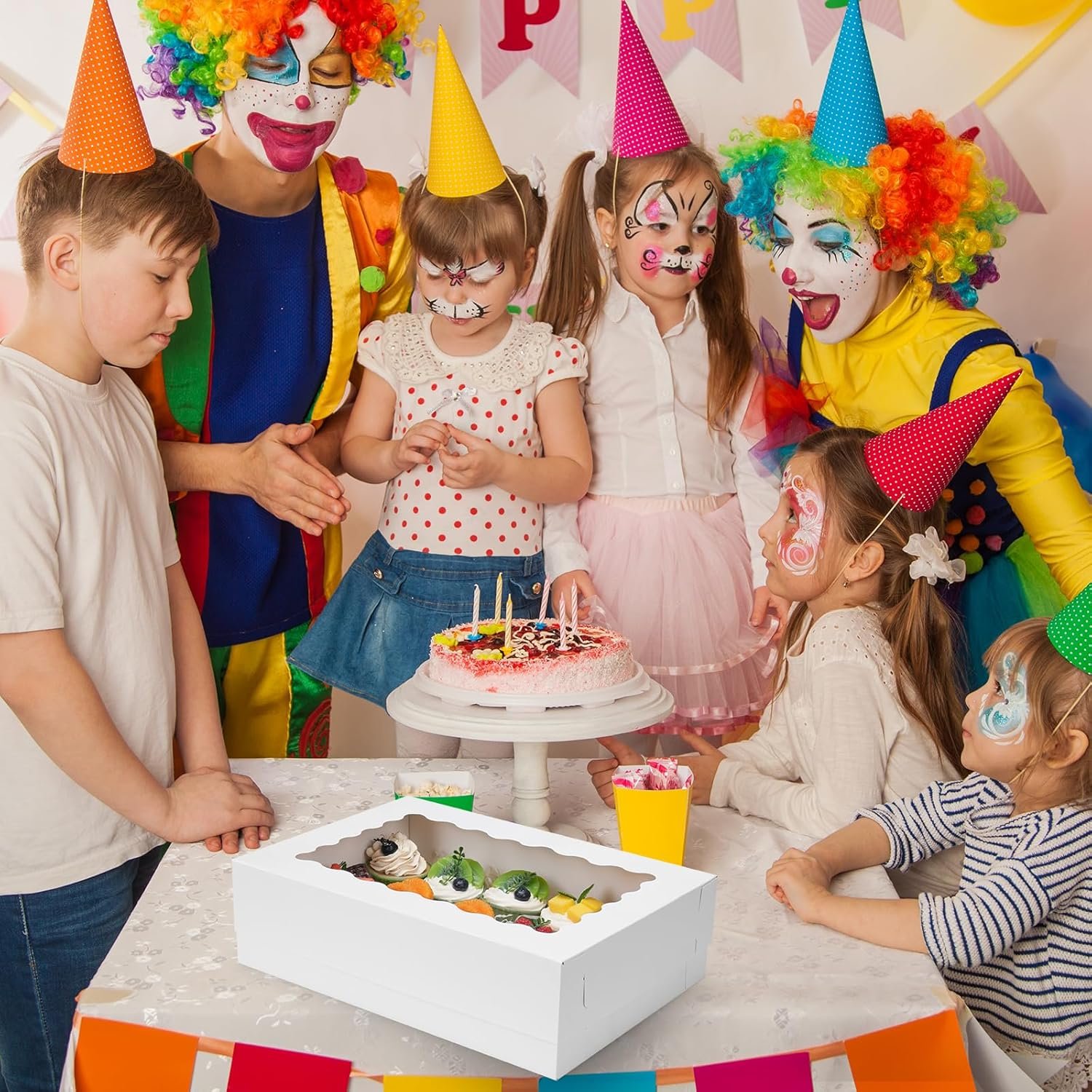 Fornitore Scatole per Torte Quarter Sheet con Logo Personalizzato 20 pz 14x10x4in Bianche con Finestra Marchio Bianco