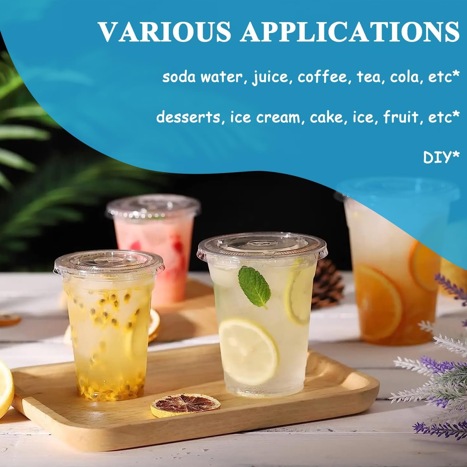 Logo Personalizzato Bicchieri Plastica Trasparente Monouso 12/16/20oz con Coperchi e Cannucce per Caffè Bevande Matrimoni Feste Aziende Marchio Bianco dal Produttore (20oz/600ml)