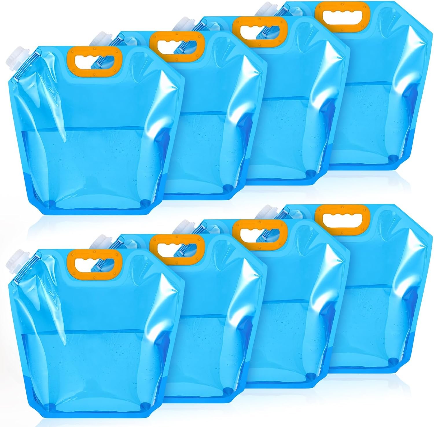 Produttore Borse Collassabili per Stoccaggio Acqua da 1,3 Galloni Confezione da 8 Contenitori Emergenza Tanica Plastica Congelabile Pieghevole per Camping Sport Outdoor (Blu) con Logo Personalizzato Marchio Bianco