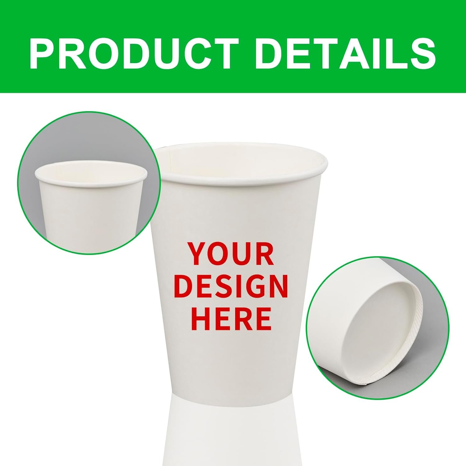 Marchio Bianco Tazze da Caffè in Carta con Logo Personalizzato per Ufficio Aziendale Caffetteria Feste Matrimoni Eventi 8oz/12oz/16oz dal Produttore