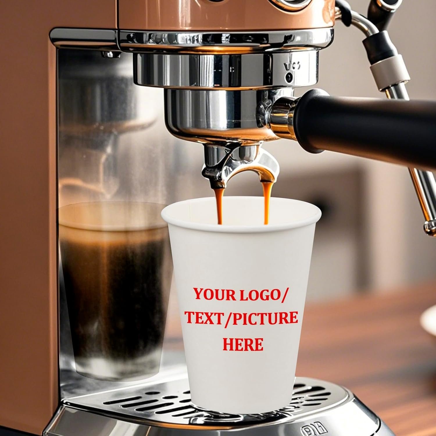 Marchio Bianco Tazze da Caffè in Carta con Logo Personalizzato per Ufficio Aziendale Caffetteria Feste Matrimoni Eventi 8oz/12oz/16oz dal Produttore