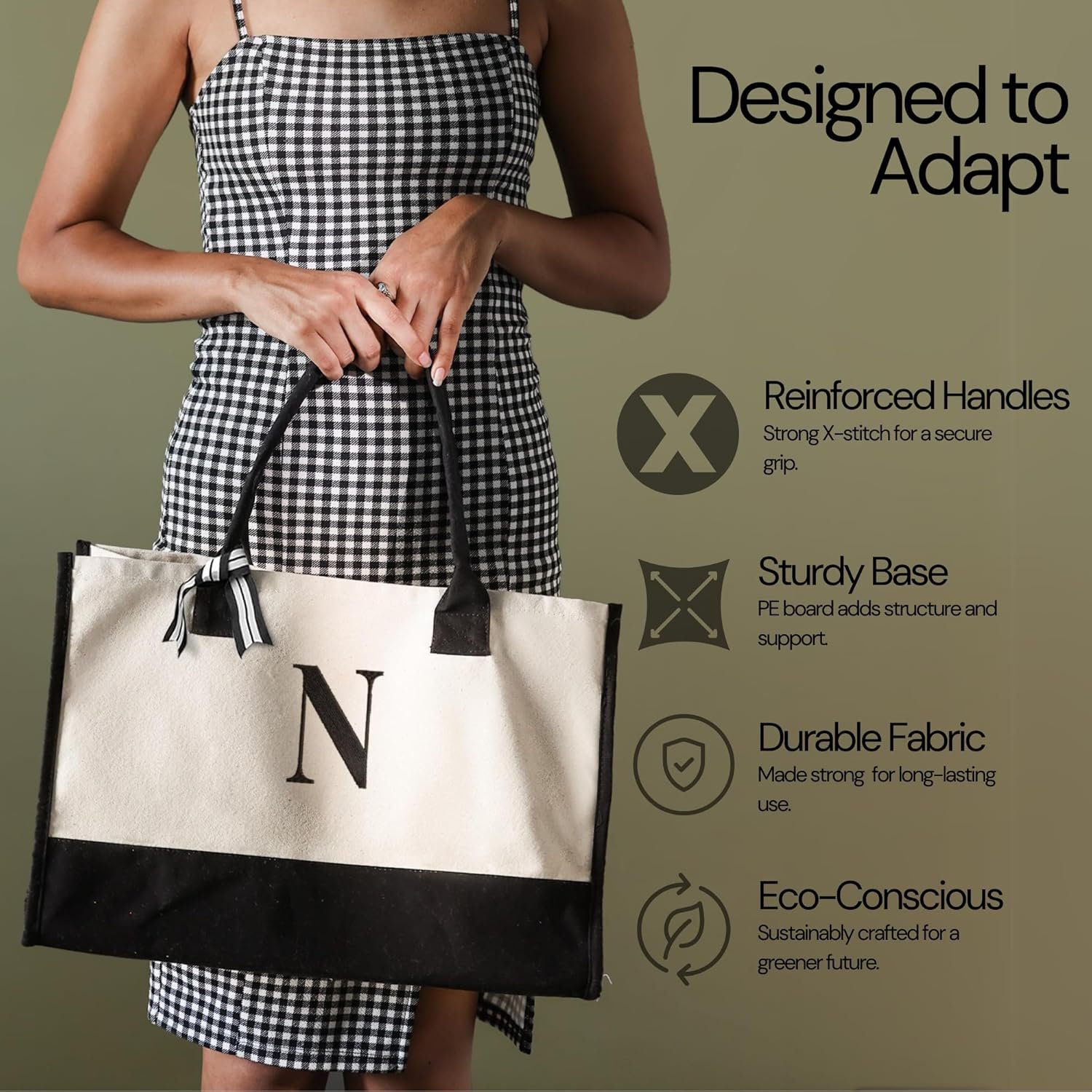 Produttore Borsa Tote Canvas con Logo Personalizzato Donna Grande Cotone Monogramma Iniziali Riutilizzabile Spiaggia Spesa Lavoro Viaggi Marchio Bianco
