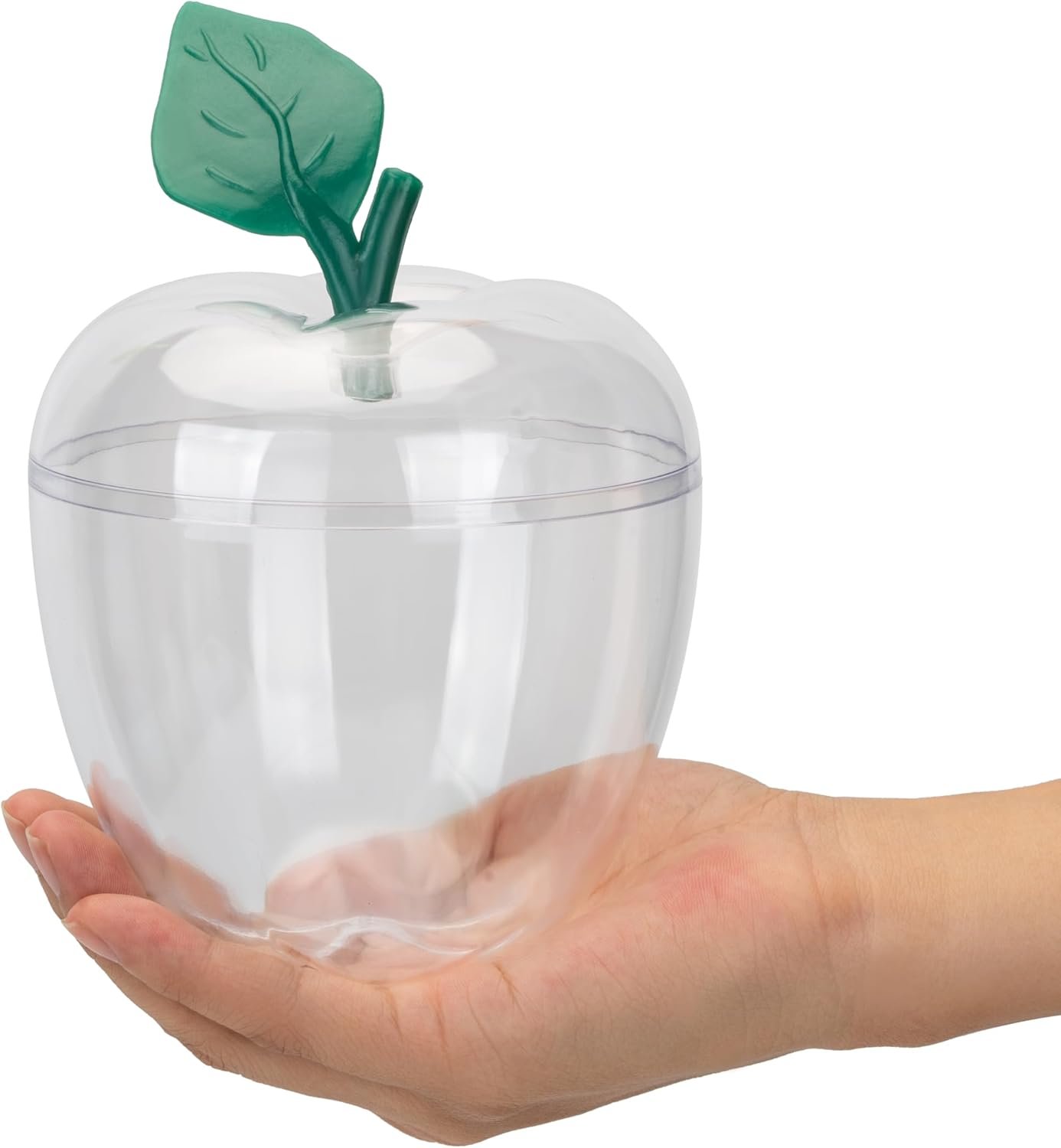 Produttore Contenitori Mela Trasparenti Grandi con Carte Bianche e Logo Personalizzato Scatola Regalo Plastica Barattolo Caramelle per Regali Insegnanti Ritorno Scuola Bomboniere Matrimonio Decorazioni Natale Marchio Bianco Confezione da 2