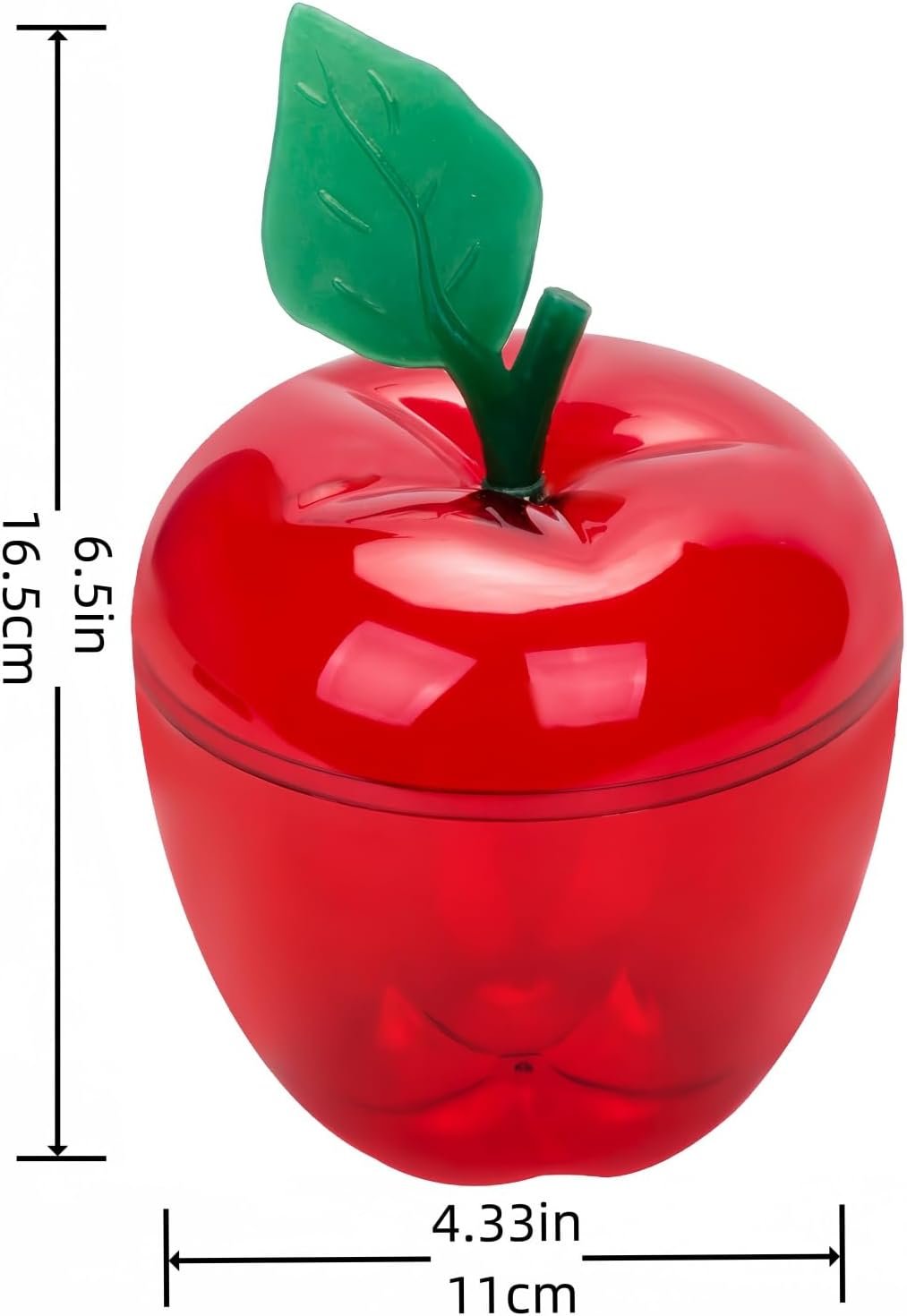 Logo Personalizzato Contenitori Grande a Forma di Mela Rossa con Carte Bianche Scatola Regalo Plastica Barattolo Caramelle Marchio Bianco Regalo Insegnanti Ritorno a Scuola Bomboniera Matrimonio Festa Decorazioni Natale Fornitore Confezione da 2