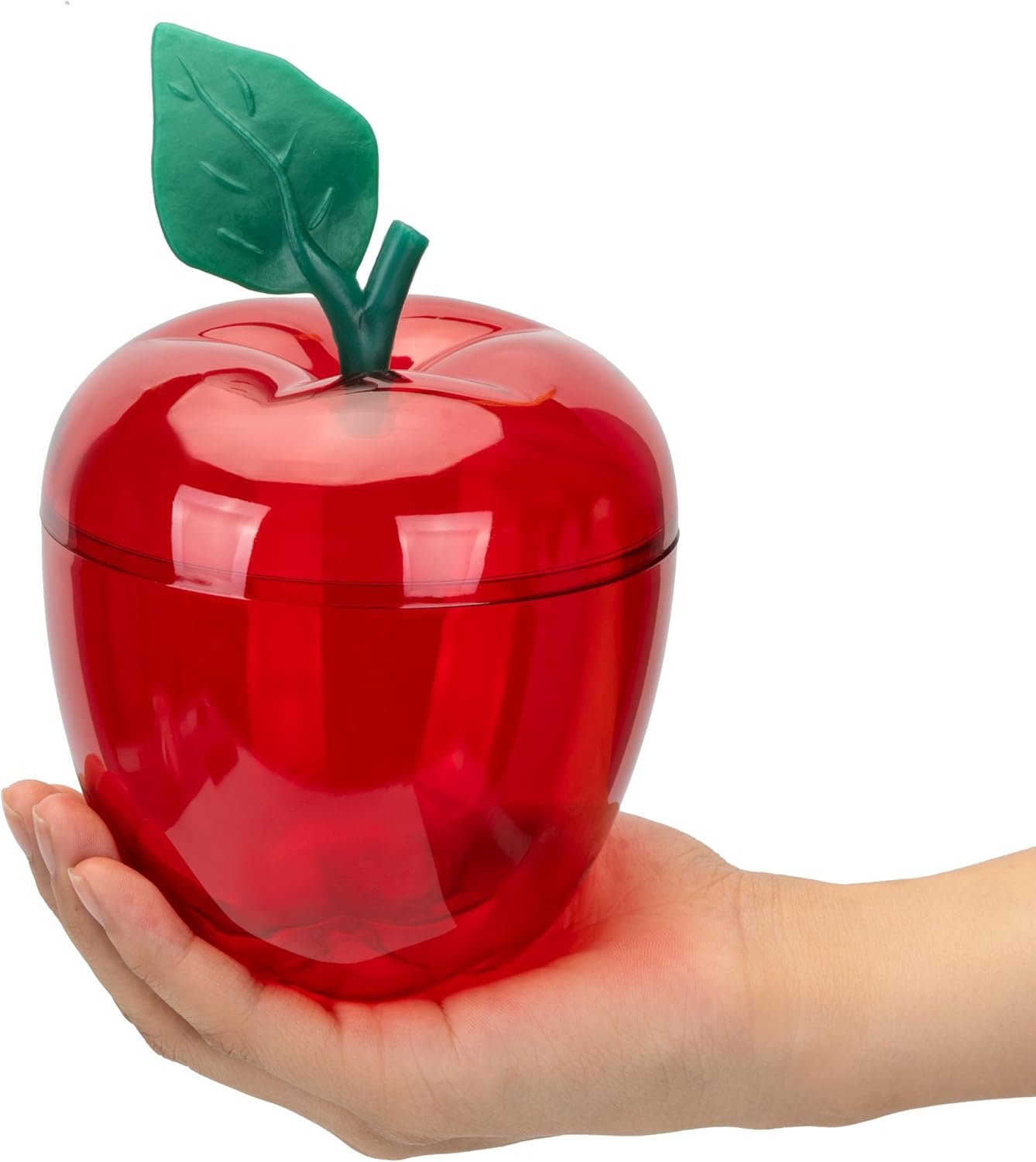 Logo Personalizzato Contenitori Grande a Forma di Mela Rossa con Carte Bianche Scatola Regalo Plastica Barattolo Caramelle Marchio Bianco Regalo Insegnanti Ritorno a Scuola Bomboniera Matrimonio Festa Decorazioni Natale Fornitore Confezione da 2