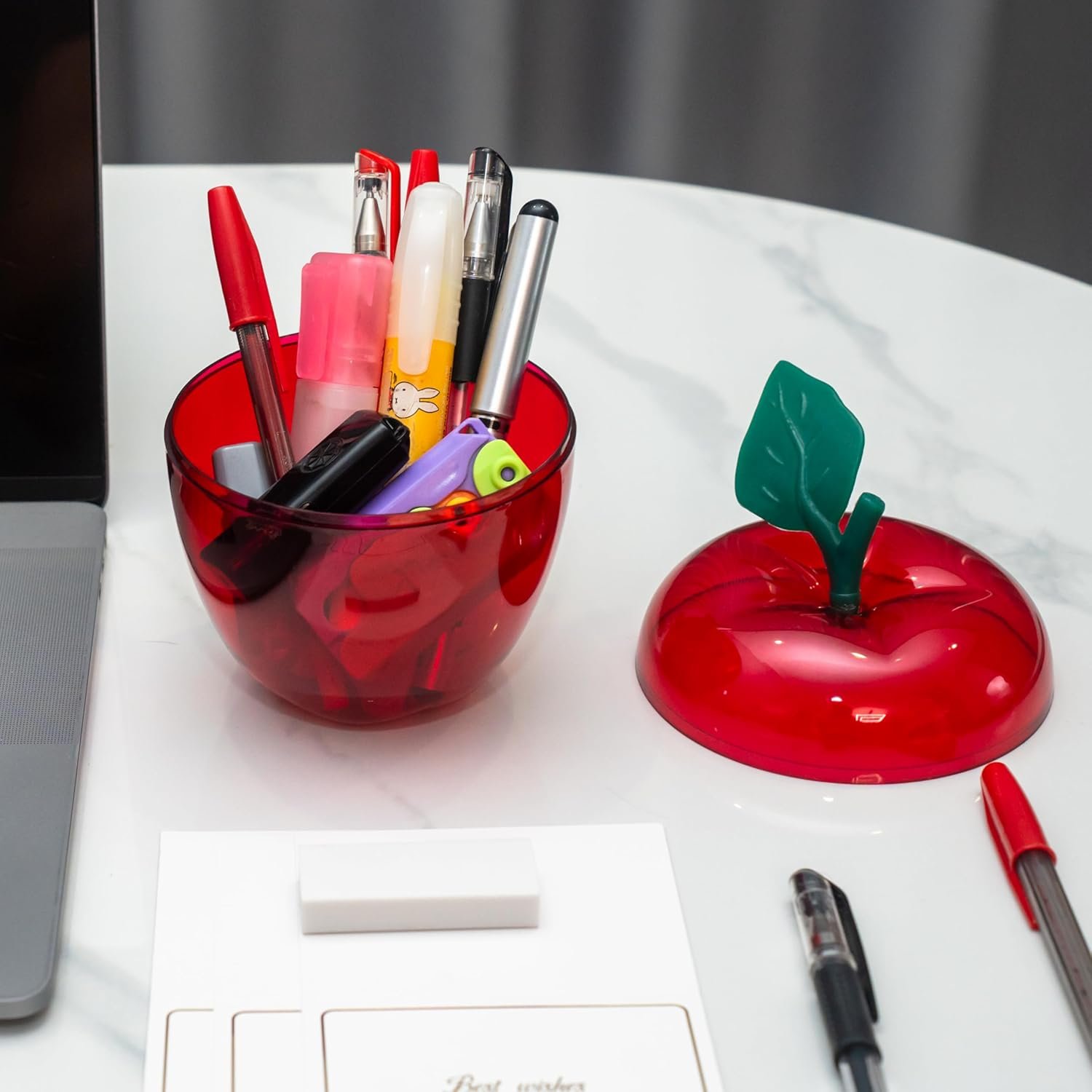 Logo Personalizzato Contenitori Grande a Forma di Mela Rossa con Carte Bianche Scatola Regalo Plastica Barattolo Caramelle Marchio Bianco Regalo Insegnanti Ritorno a Scuola Bomboniera Matrimonio Festa Decorazioni Natale Fornitore Confezione da 2