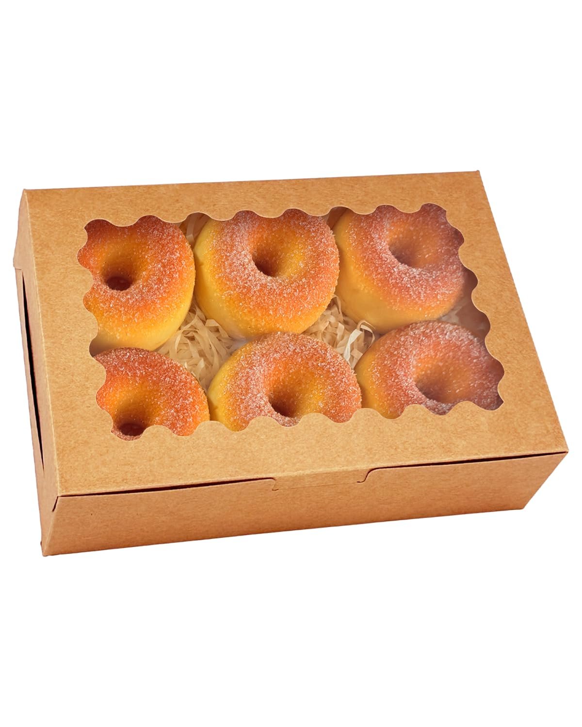 Fornitore Scatole per Biscotti Marrone con Finestra 9x6x2.5 Pollici 15 Pezzi Logo Personalizzato per Macaron Pasticceria Marchio Bianco