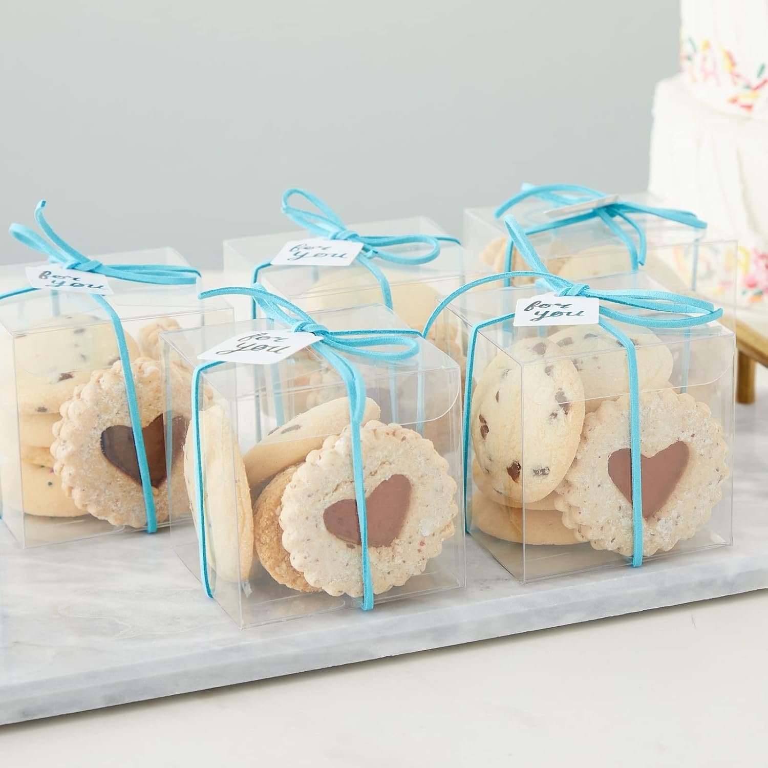 Marchio Bianco Scatole Trasparenti per Bomboniere e Dessert 50 Pezzi 3 x 3 x 3 Pollici Quadrate Plastica con Logo Personalizzato per S’mores dal Fornitore