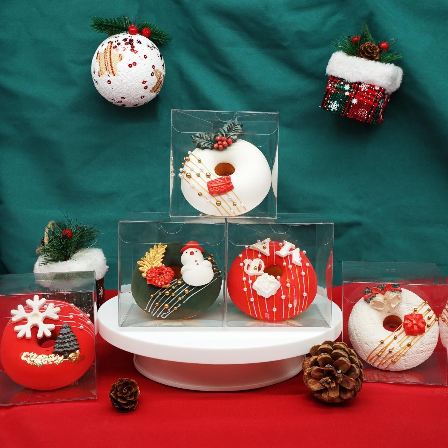 Logo Personalizzato 50 Pezzi Scatole Trasparenti 3x3x3 Pollici per Bombe Cioccolato Bomboniere Cupcake Compleanno Matrimonio con Marchio Bianco Fornitore