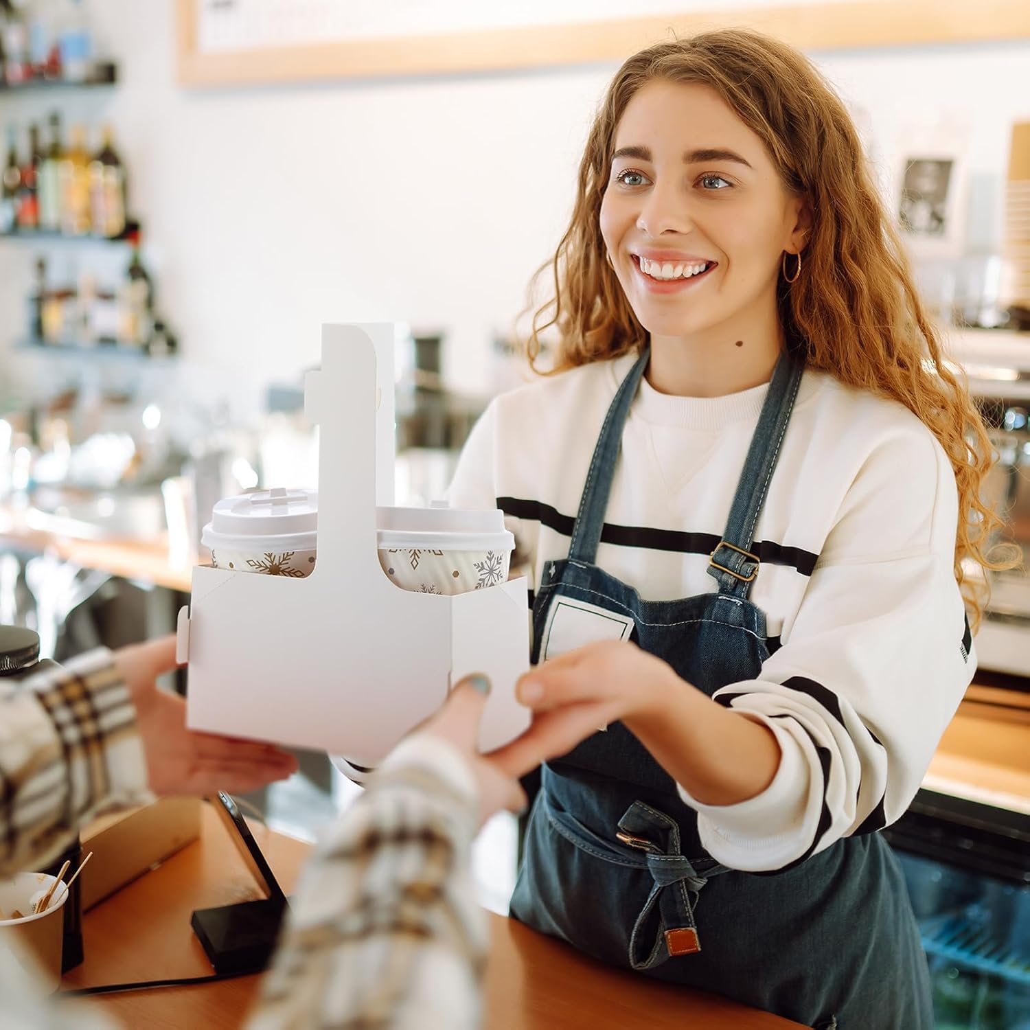 Marchio Bianco Portabevande 2 Tazze con Maniglia 60 Pz 6.9 x 3.2 x 8.9 Inch in Cartone con Logo Personalizzato per Bevande Calde e Fredde da Asporto Caffè Ristorante Matrimonio Consegna Cibo Bianco dal Produttore