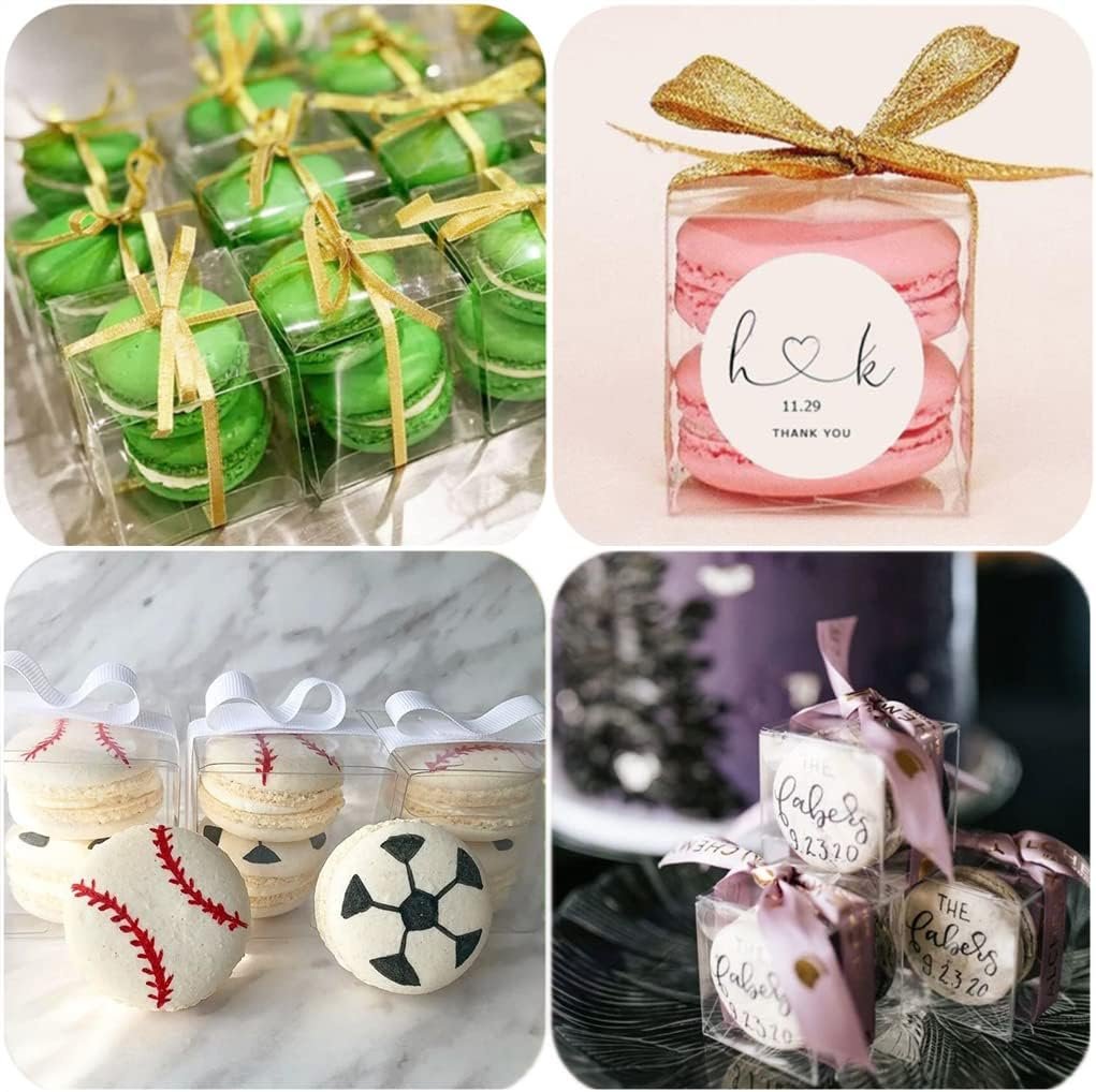 Marchio Bianco Scatole Trasparenti 2x2x2 Pollici con Nastri 60 pz Mini Cubo per Bomboniere Matrimonio Baby Shower Compleanno Logo Personalizzato Produttore