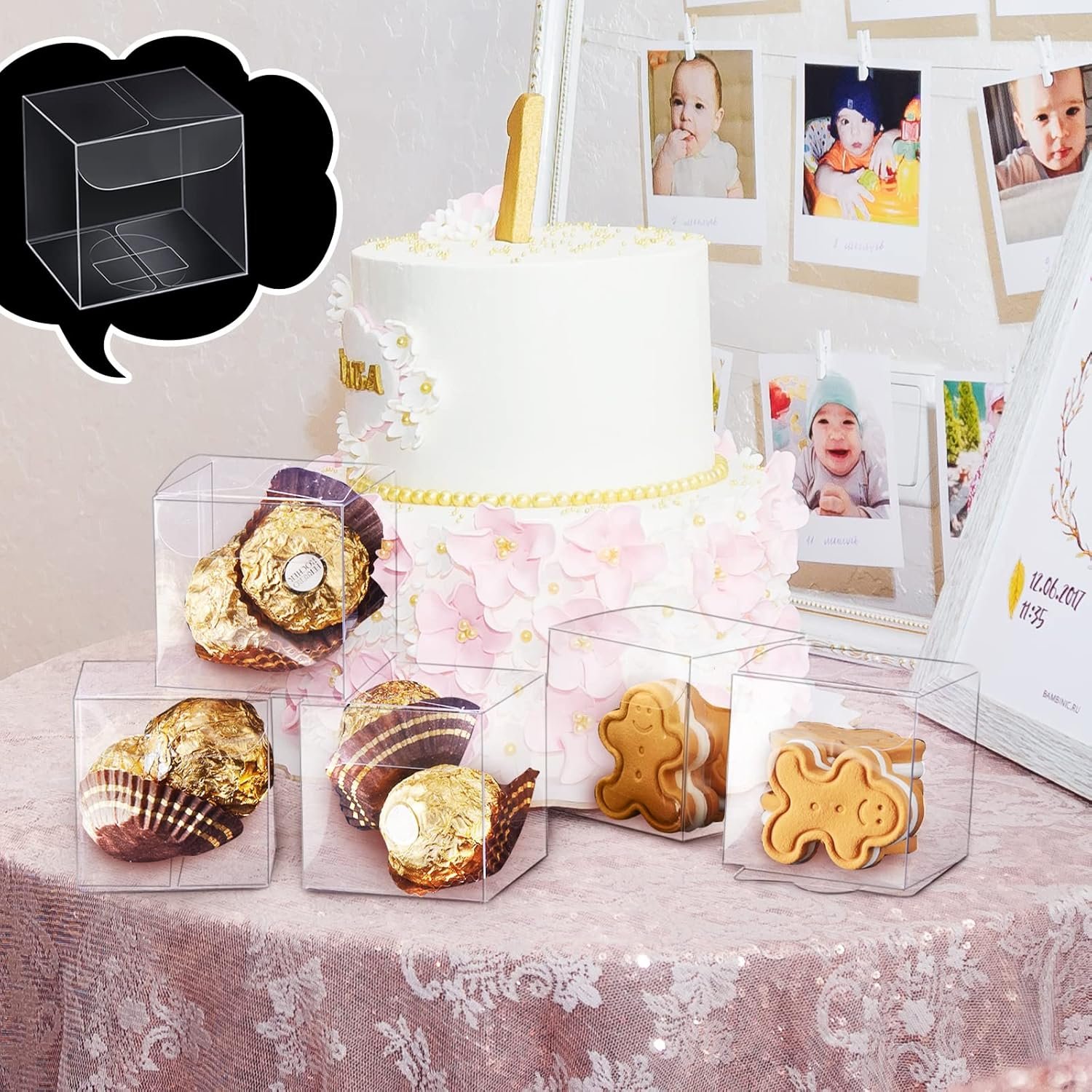 Logo Personalizzato 200 pz 2 x 2 x 2 Pollici Scatole Trasparenti Piccole per Confetti Macaron Marchio Bianco Cubi Plastica Festa Compleanno Matrimonio Baby Shower Produttore Logo Personalizzato 200 pz 2 x 2 x 2 Pollici Scatole Trasparenti Piccole per Confetti Macaron Marchio Bianco Cubi Plastica Festa Compleanno Matrimonio Baby Shower Produttore