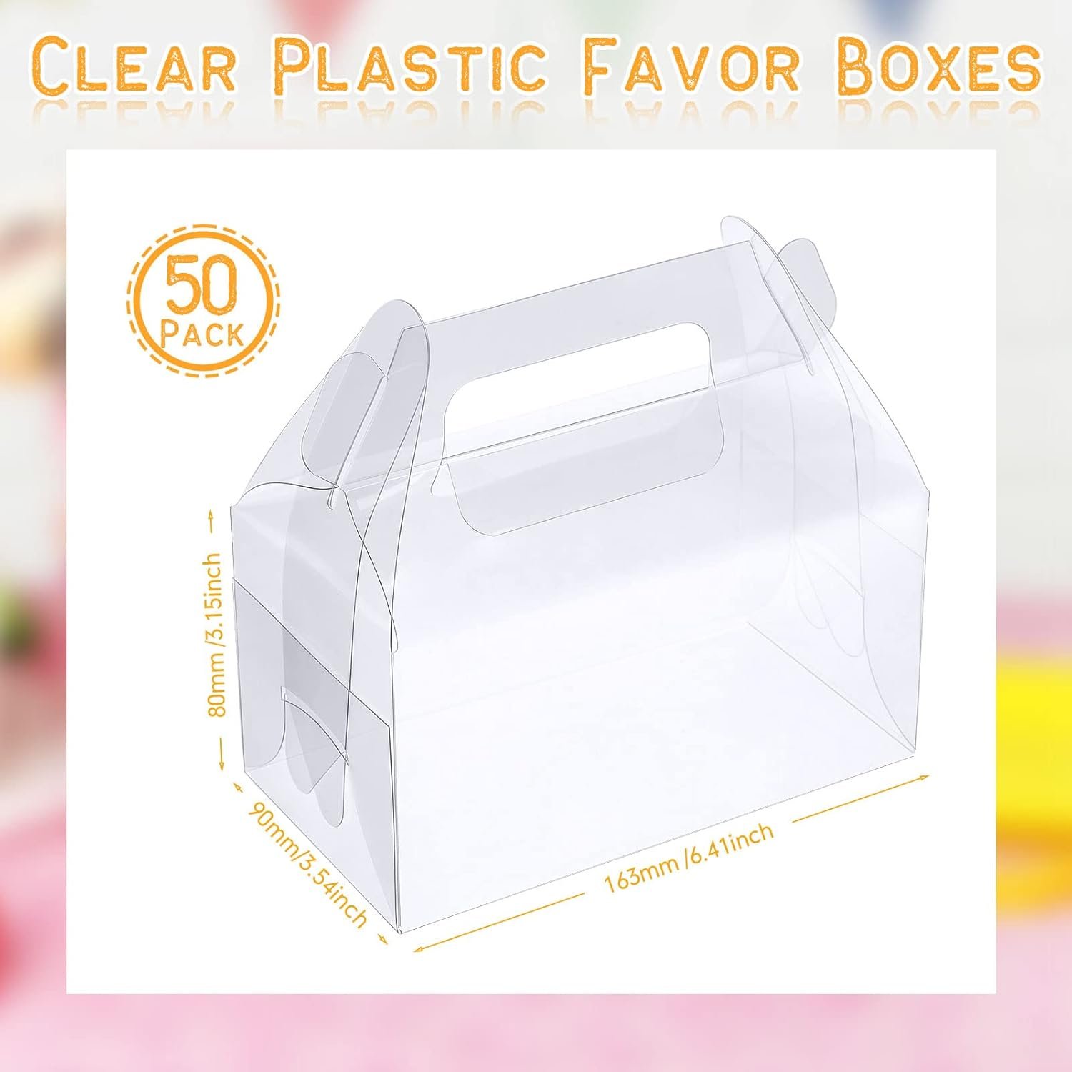 Fornitore Scatole Trasparenti a Coda di Rondine Confezione 50 Pezzi 16x9x8 cm Logo Personalizzato per Dolci Biscotti Bomboniere Feste Compleanni Baby Shower Matrimoni Marchio Bianco