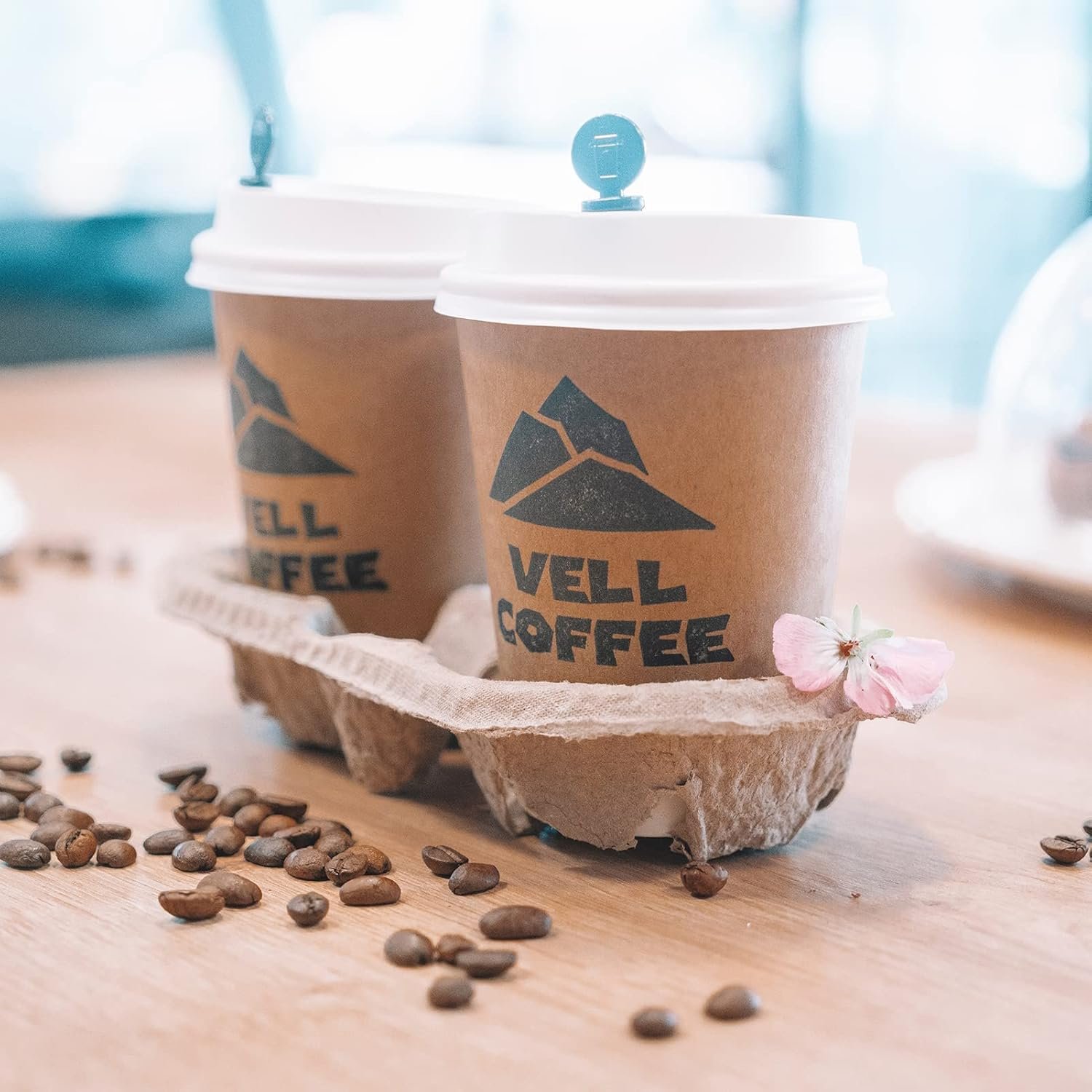 Produttore Portabevande per 4 Bicchieri Usa e Getta Vassoi Caffè da Asporto in Fibra di Polpa con Logo Personalizzato Confezione 100 Pezzi Marchio Bianco per Bevande Calde e Fredde
