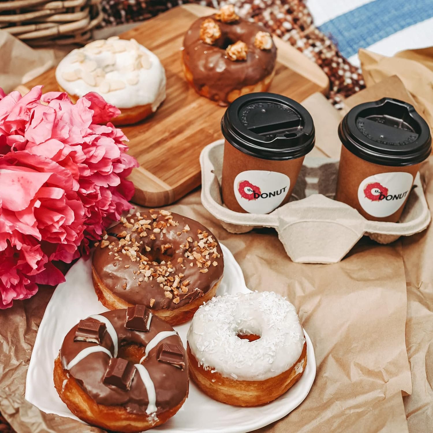 Produttore Portabevande per 4 Bicchieri Usa e Getta Vassoi Caffè da Asporto in Fibra di Polpa con Logo Personalizzato Confezione 100 Pezzi Marchio Bianco per Bevande Calde e Fredde