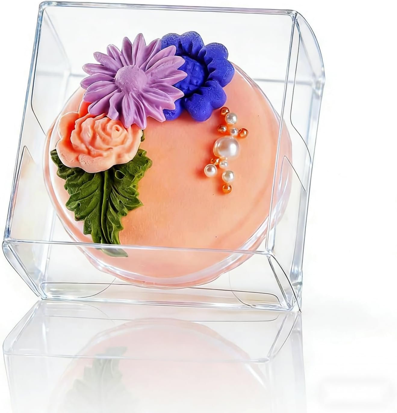 Fornitore Scatoline Trasparenti Piccole con Logo Personalizzato Confezione da 50 per Cioccolatini Ricoperti Macaron Bomboniere Caramelle Natale Compleanno Matrimonio (2.17"×2.17"×1.39") Marchio Bianco