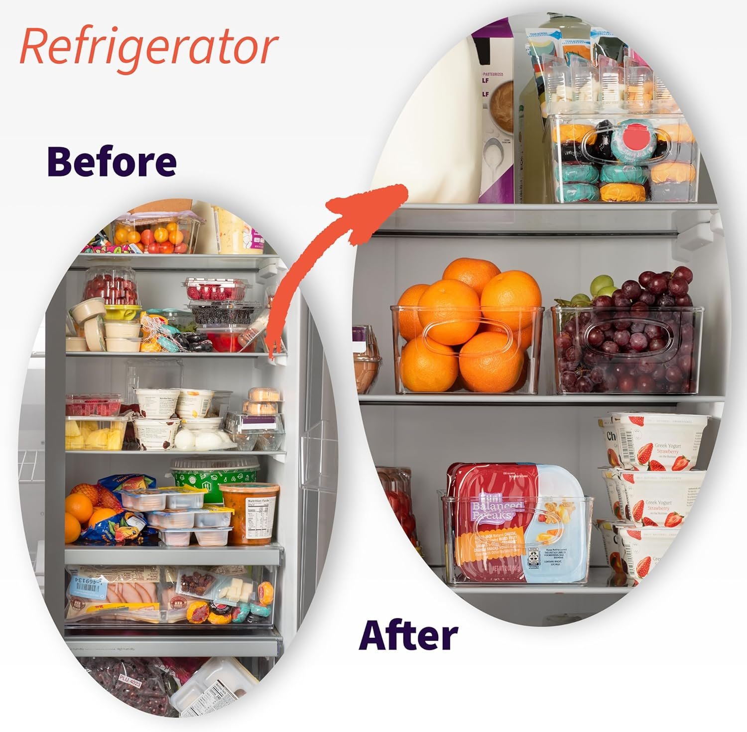 Produttore di Contenitori in Plastica per Organizzazione Dispensa con Divisori Rimovibili – Marchio Bianco per Cucina Frigorifero e Armadietti con Logo Personalizzato (2 Pezzi)
