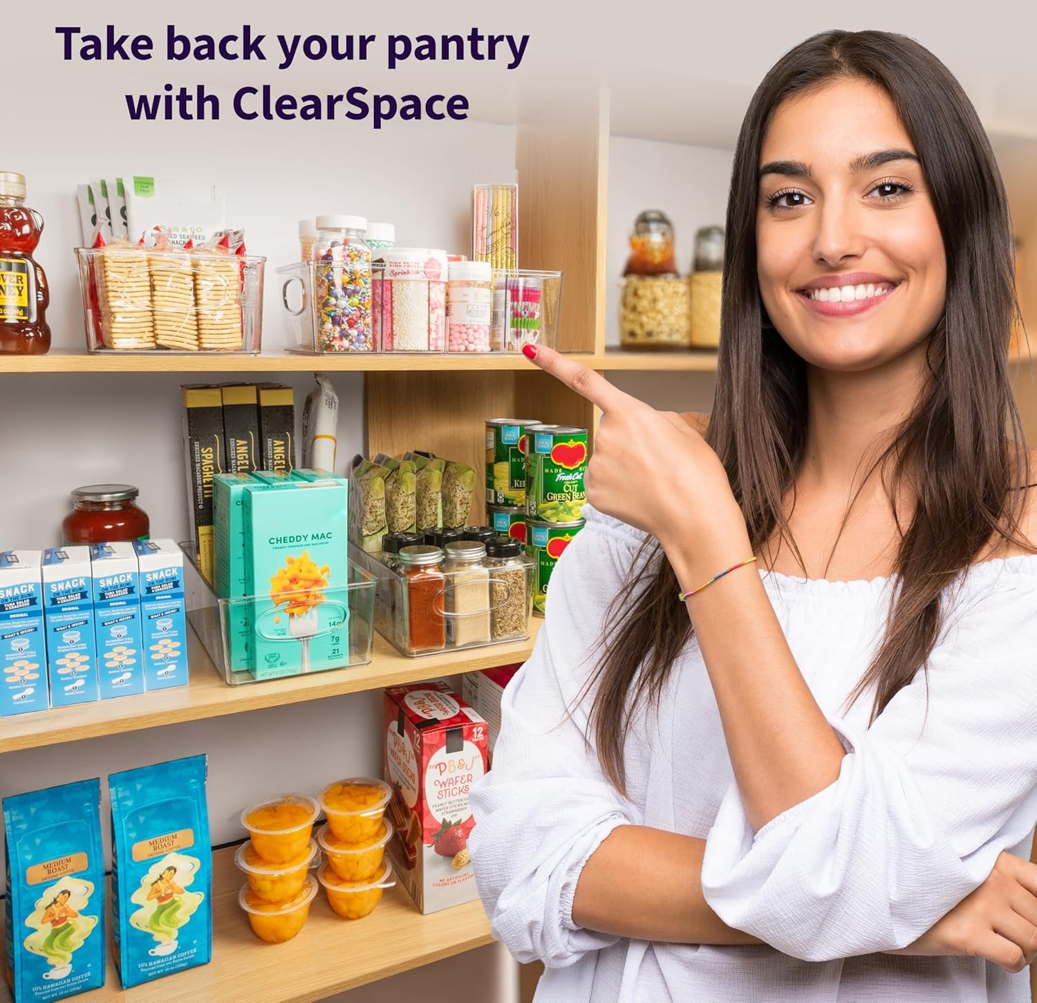Produttore di Contenitori in Plastica per Organizzazione Dispensa con Divisori Rimovibili – Marchio Bianco per Cucina Frigorifero e Armadietti con Logo Personalizzato (2 Pezzi)