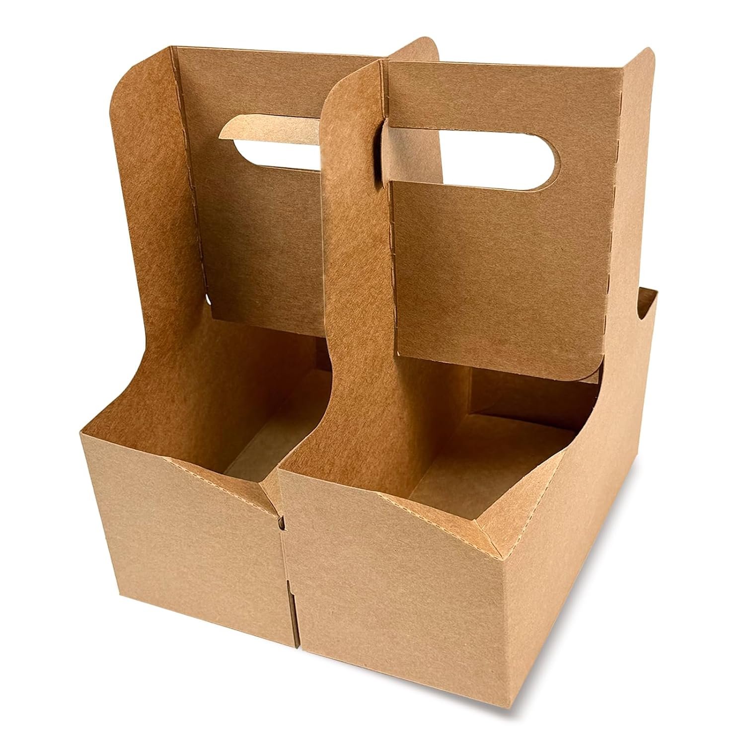 Marchio Bianco Portatazza Kraft per 2 Tazze con Manico Confezione da 50, Portabicchieri Cartone Monouso per 2 o 4 Tazze Logo Personalizzato per Bevande Calde o Fredde Asporto Delivery Caffè dal Produttore