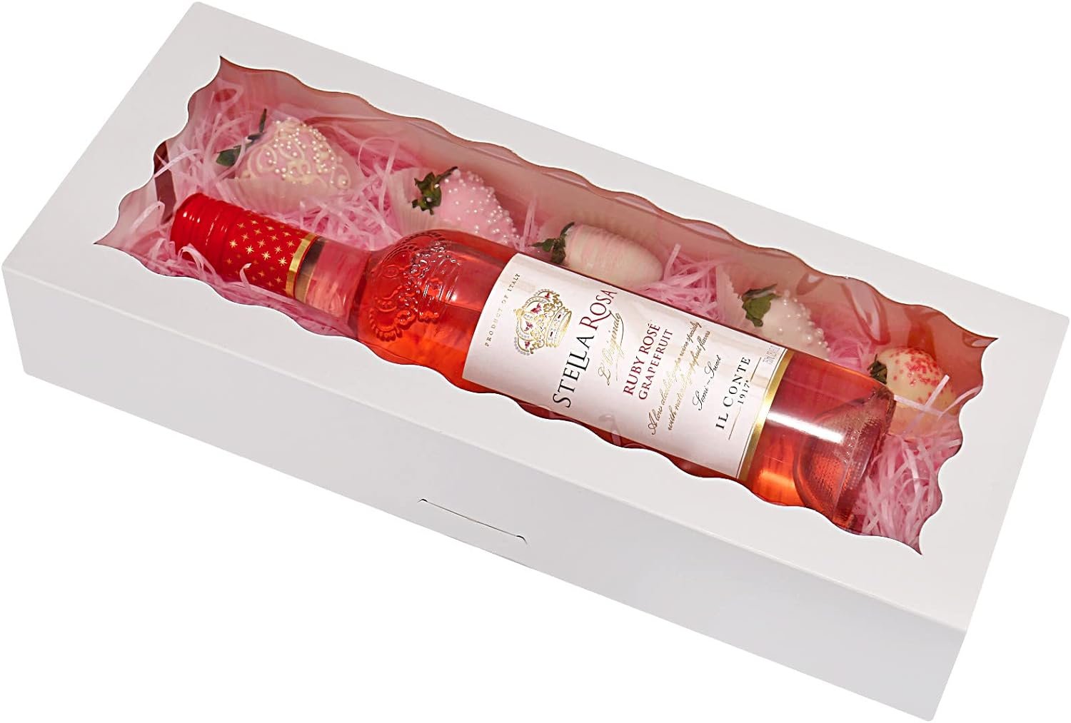 Produttore di Scatole per Pasticceria con Finestra 16" x 6.5" x 3" Pop-up Automatiche Confezione da 30 per Biscotti e Fragole con Logo Personalizzato Marchio Bianco Bianche