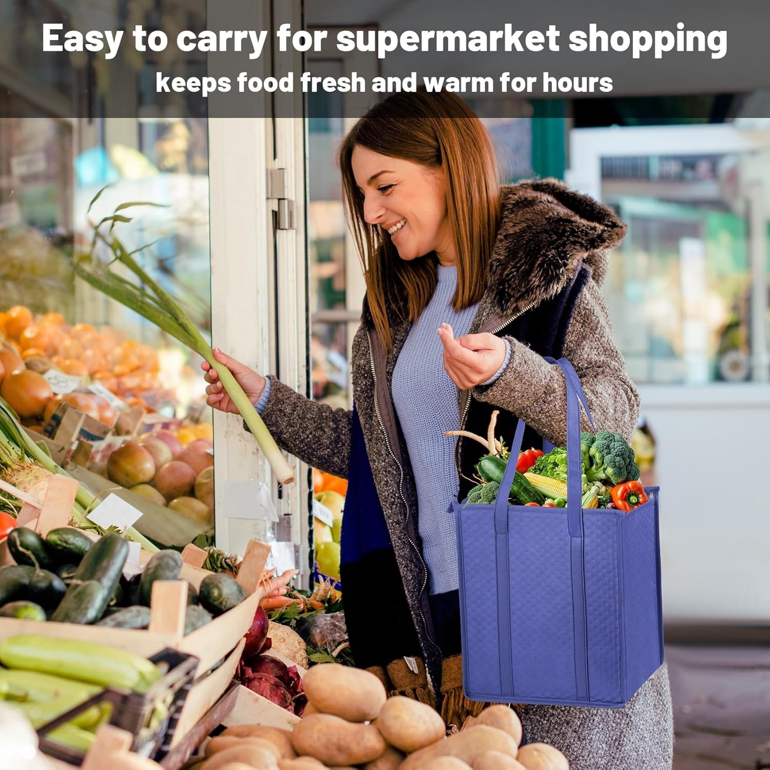 Fornitore Borse Termiche Isolate con Cerniera e Logo Personalizzato per Alimenti Surgelati Spesa Viaggi Tote Frigo Marchio Bianco