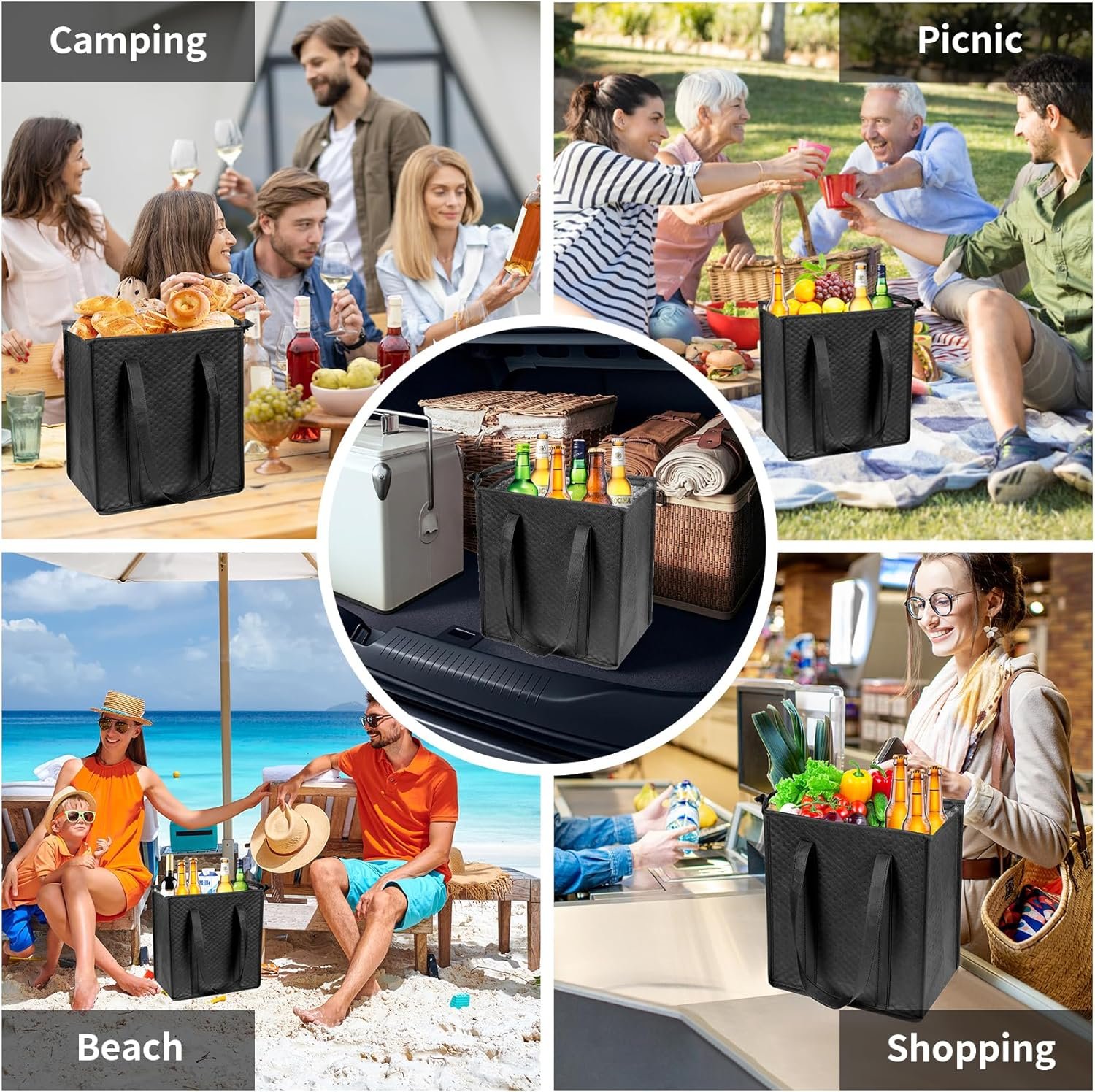 Logo Personalizzato Borse Termiche Isotermiche Chiusura Zip Alimenti Surgelati Spesa Viaggio Tote Frigo Marchio Bianco Produttore