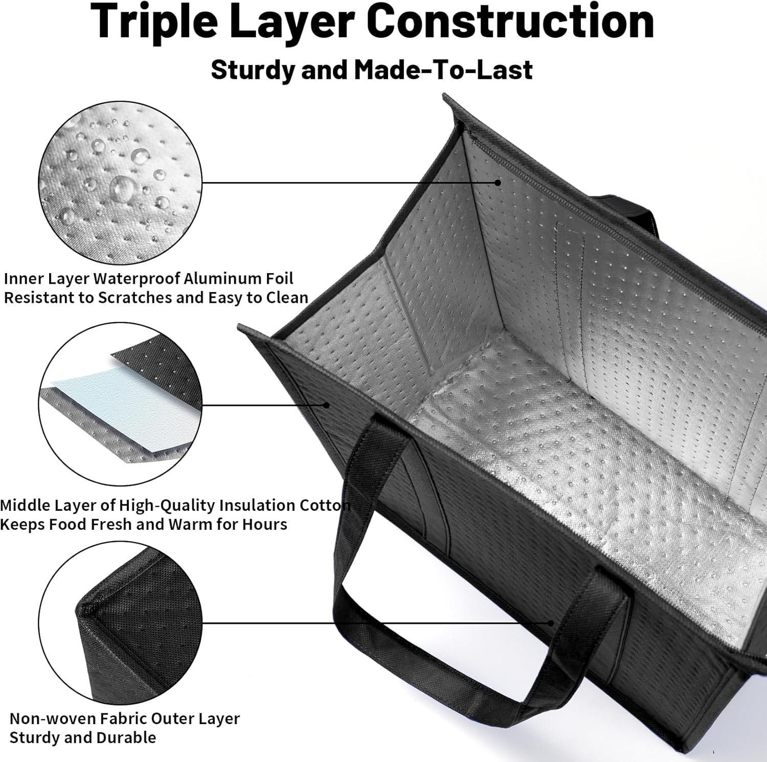 Logo Personalizzato Borse Termiche Isotermiche Chiusura Zip Alimenti Surgelati Spesa Viaggio Tote Frigo Marchio Bianco Produttore