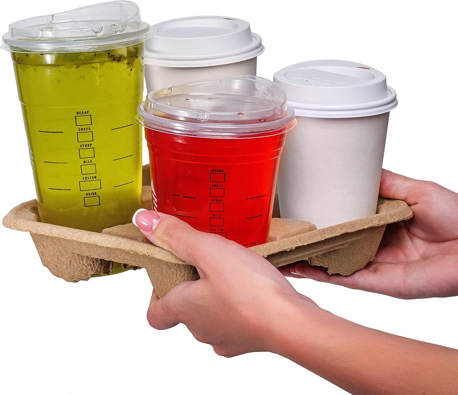 Logo Personalizzato Vassoio Portatazza 4 Bicchieri (50 pz) Anti-Sversamento Senza Disordine Monouso Biodegradabile Ecologico per Consegne Bevande Calde o Fredde dal Fornitore Ideale Delivery Cibo Auto Marchio Bianco Logo Personalizzato Vassoio Portatazza 4 Bicchieri (50 pz) Anti-Sversamento Senza Disordine Monouso Biodegradabile Ecologico per Consegne Bevande Calde o Fredde dal Fornitore Ideale Delivery Cibo Auto Marchio Bianco