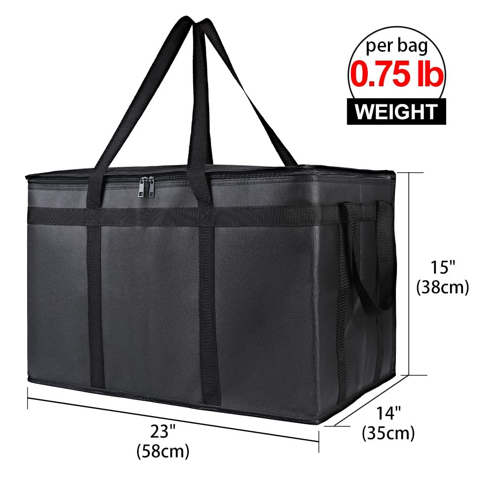Marchio Bianco Borsa Termica XXXL per Consegna Pizza Isolante Cibi Caldi Freddi Commerciale Grande Capacità Riutilizzabile Catering Rideshare con Logo Personalizzato dal Fornitore Nero 1Pz Marchio Bianco Borsa Termica XXXL per Consegna Pizza Isolante Cibi Caldi Freddi Commerciale Grande Capacità Riutilizzabile Catering Rideshare con Logo Personalizzato dal Fornitore Nero 1Pz