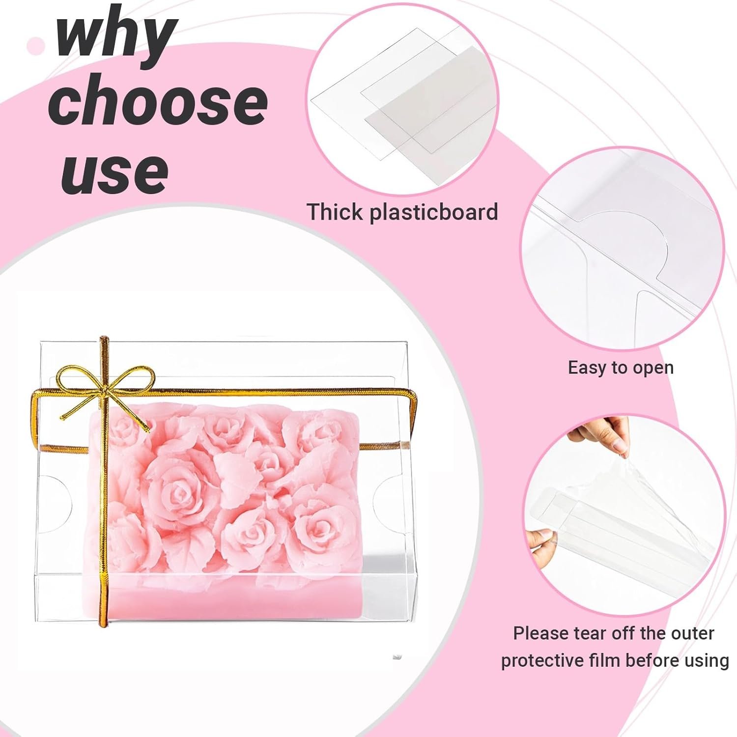 Produttore di Scatole in Plastica Trasparente con Logo Personalizzato 40 Pezzi 9x6x3 cm per Sapone Artigianale Macarons Biscotti Caramelle Marchio Bianco Regali Matrimonio Compleanno