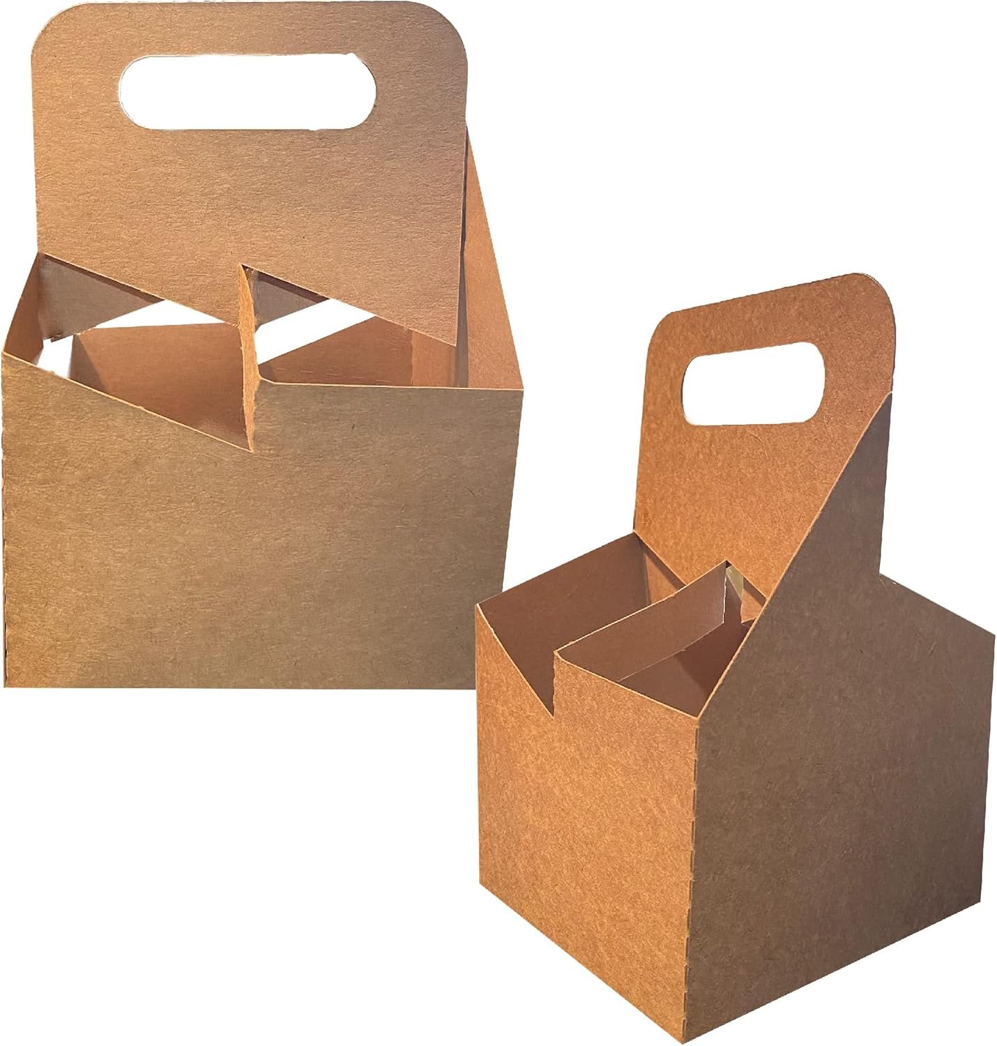 Logo Personalizzato Portabevande per 4 Bicchieri con Maniglia Cartone Kraft Monouso Bevande Calde o Fredde Delivery Cibo dal Produttore Marchio Bianco (10)