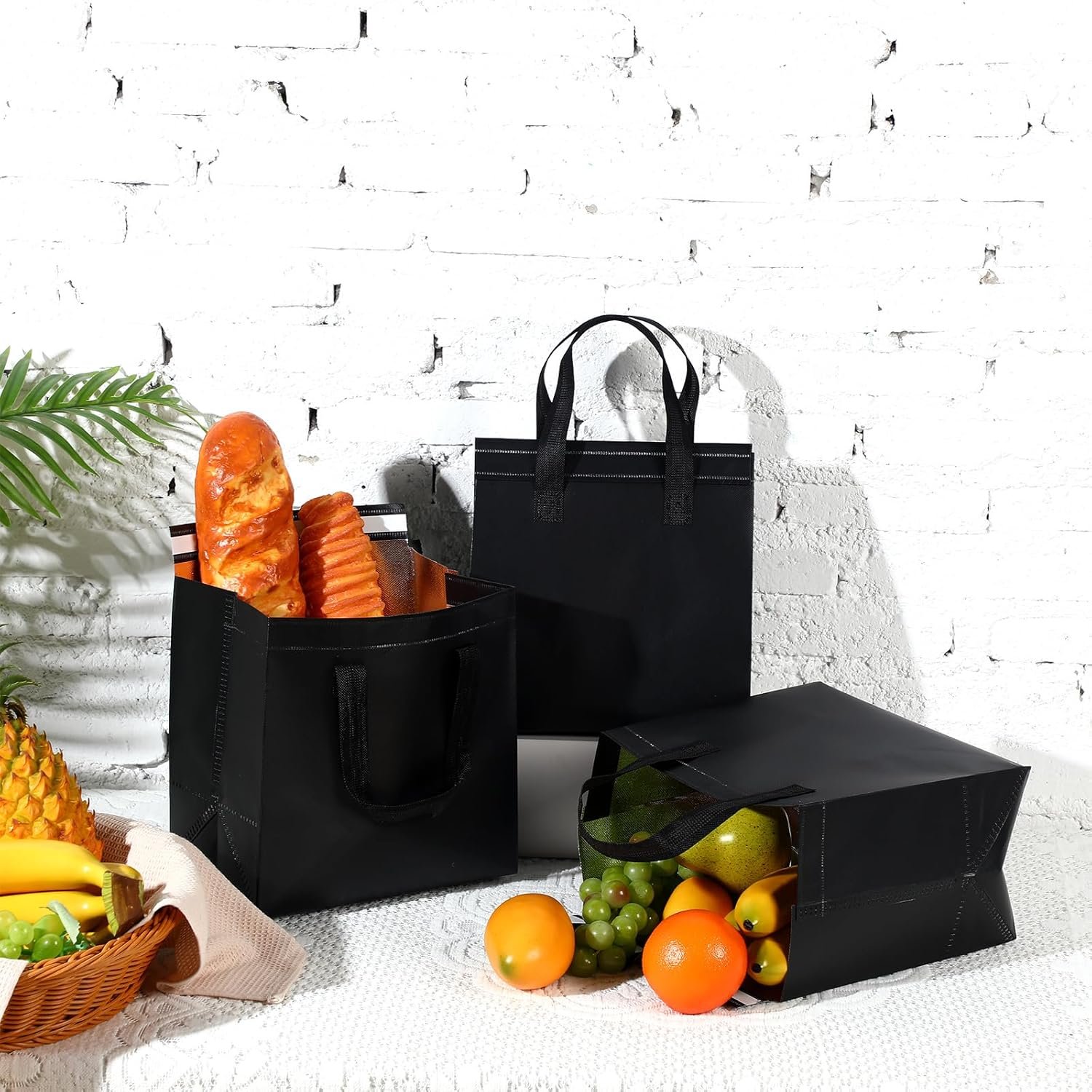 Fornitore Borse Termiche Isolate con Logo Personalizzato Bulk per Consegne Cibo Borse Pranzo Asporto Caldi Freddi Caffè Tè al Latte Frutti di Mare Catering Ristoranti, Marchio Bianco (24x24x15 cm, Nero, 50 pz)