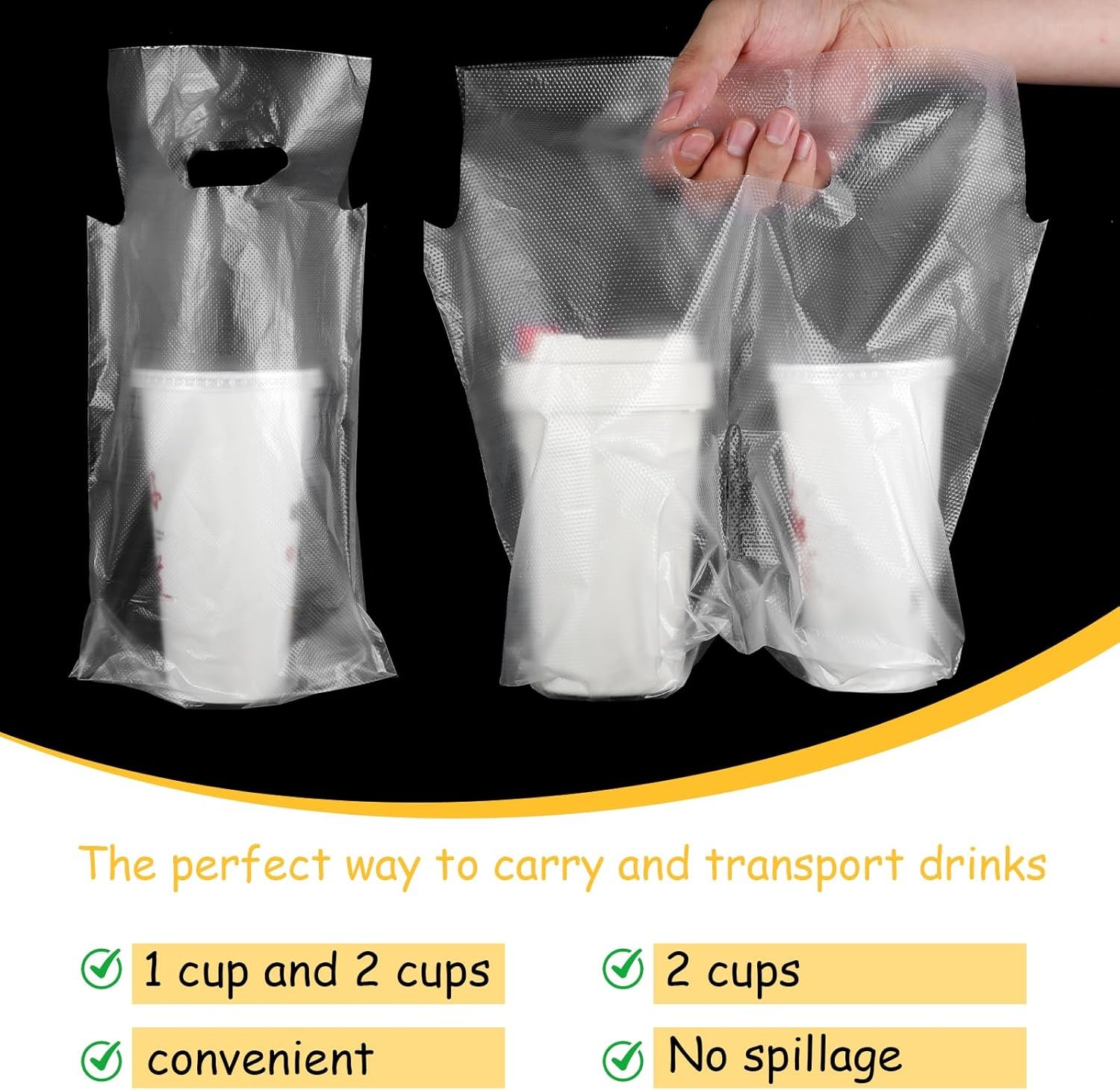Logo Personalizzato Sacchetti Portabevande Monouso Trasparenti con Maniglia per 2 Bicchieri Caffè Asporto Delivery Succo Tè al Latte 400 Pz Marchio Bianco Fornitore Logo Personalizzato Sacchetti Portabevande Monouso Trasparenti con Maniglia per 2 Bicchieri Caffè Asporto Delivery Succo Tè al Latte 400 Pz Marchio Bianco Fornitore
