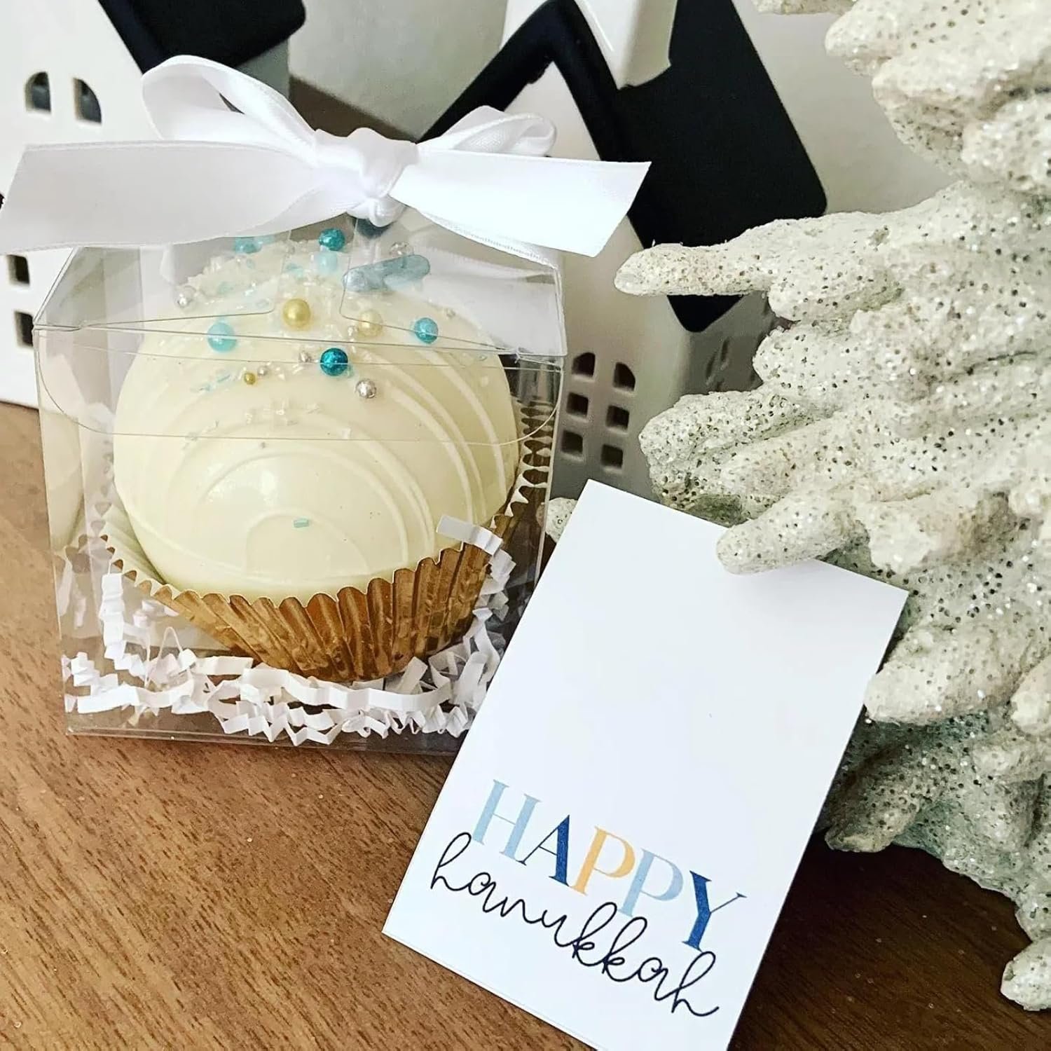 Marchio Bianco Scatole Trasparenti Bomboniere 50pz 3x3x3 Pollici con Logo Personalizzato per Bombe Cioccolato Cupcake Macaron Compleanno Matrimonio Festa Fornitore