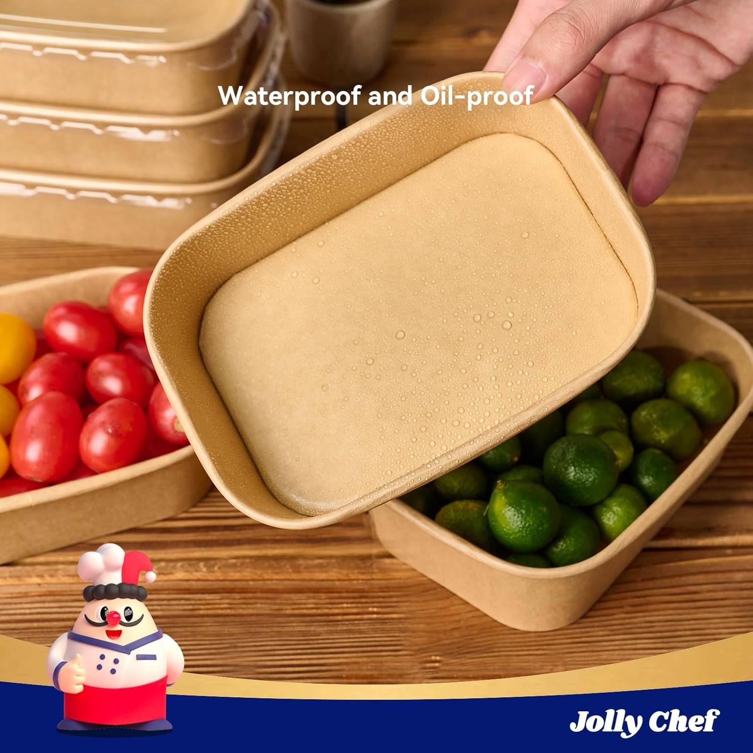 Marchio Bianco: Confezione da 50 Contenitori Rettangolari in Carta per Alimenti 19 oz con Coperchi Monouso, Logo Personalizzato per Preparazione Pasti Ringraziamento Natale Feste dal Produttore