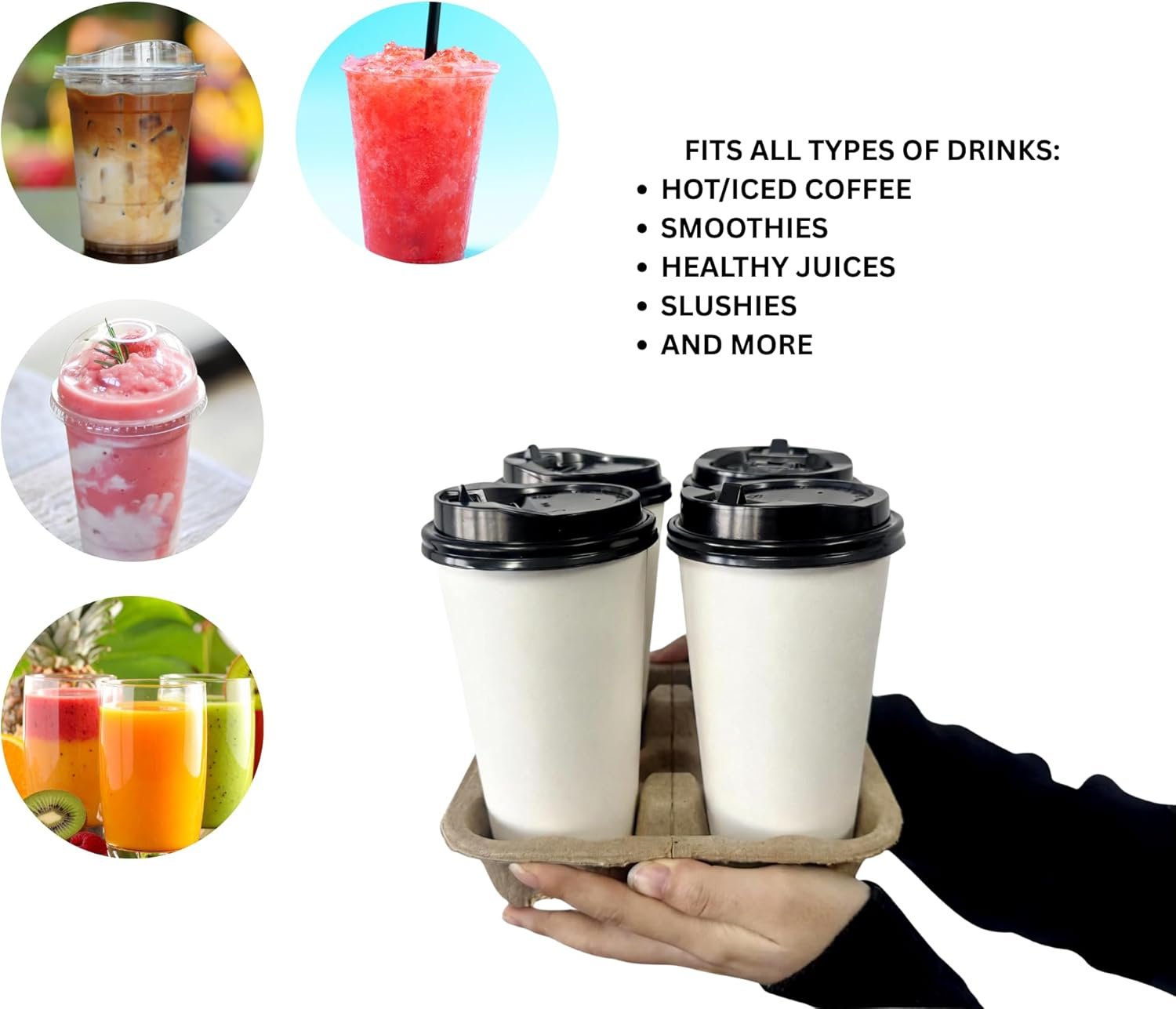 Marchio Bianco Vassoio Portabevande Monouso Strappabile da 4 a 2 Confezione 50 in Fibra di Polpa per Tazze 8-32 oz Takeout Caldo Freddo con Logo Personalizzato dal Produttore