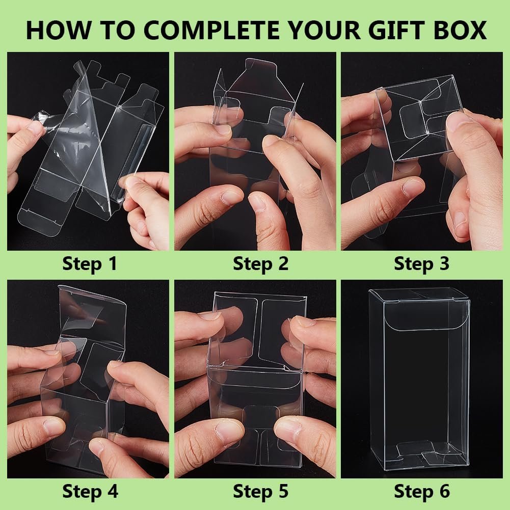 Marchio Bianco Scatole Bomboniere Trasparenti Rettangolari PVC con Pellicola 40 Pz 1.5x1.5x3 Inch per Matrimoni Feste Confetti Cupcakes con Logo Personalizzato dal Produttore