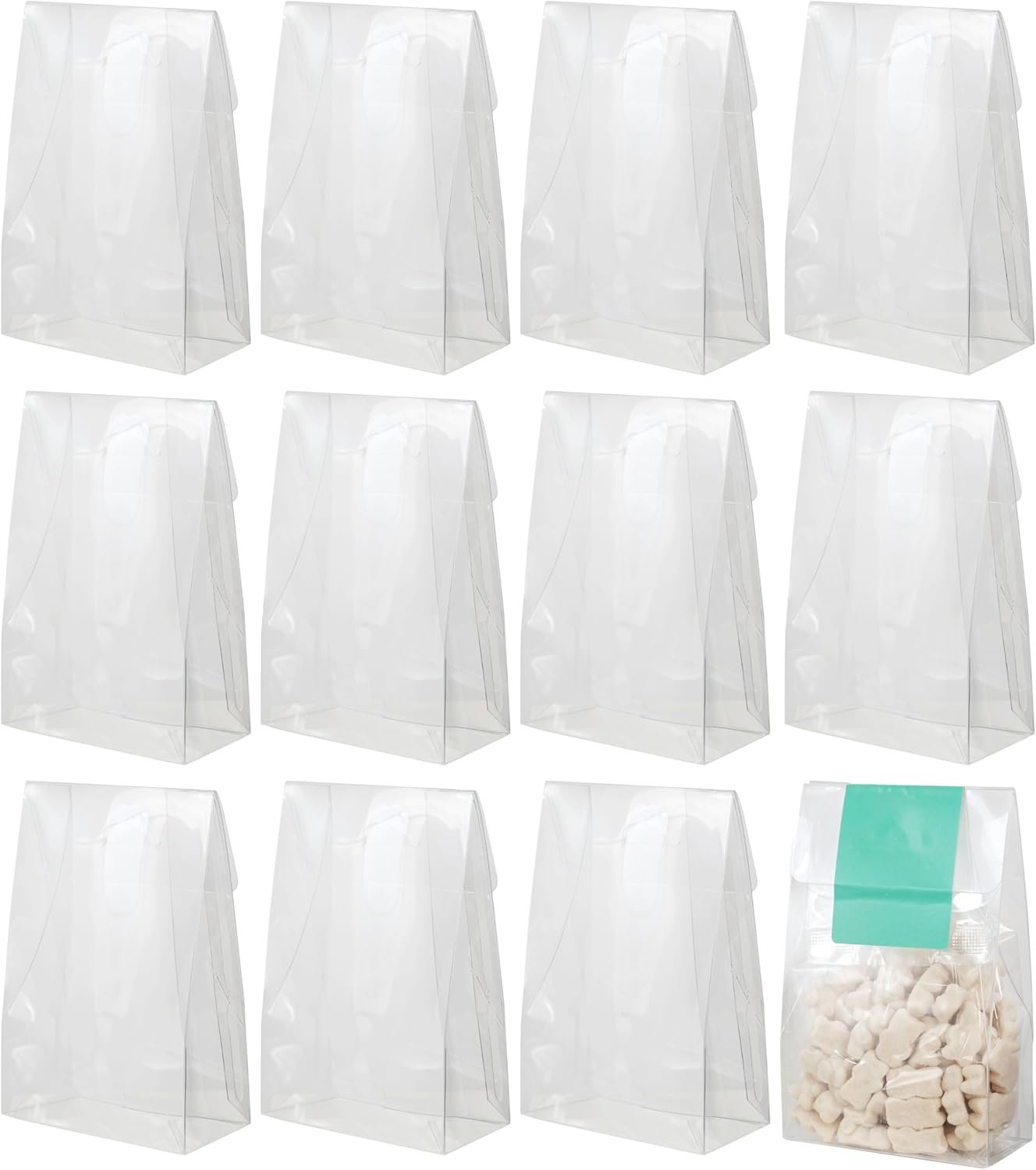 Logo Personalizzato confezione da 12 scatole bomboniere trasparenti in plastica 4 x 2 x 6 pollici marchio bianco per nozze baby shower cioccolato biscotti caramelle dolcetti dal fornitore