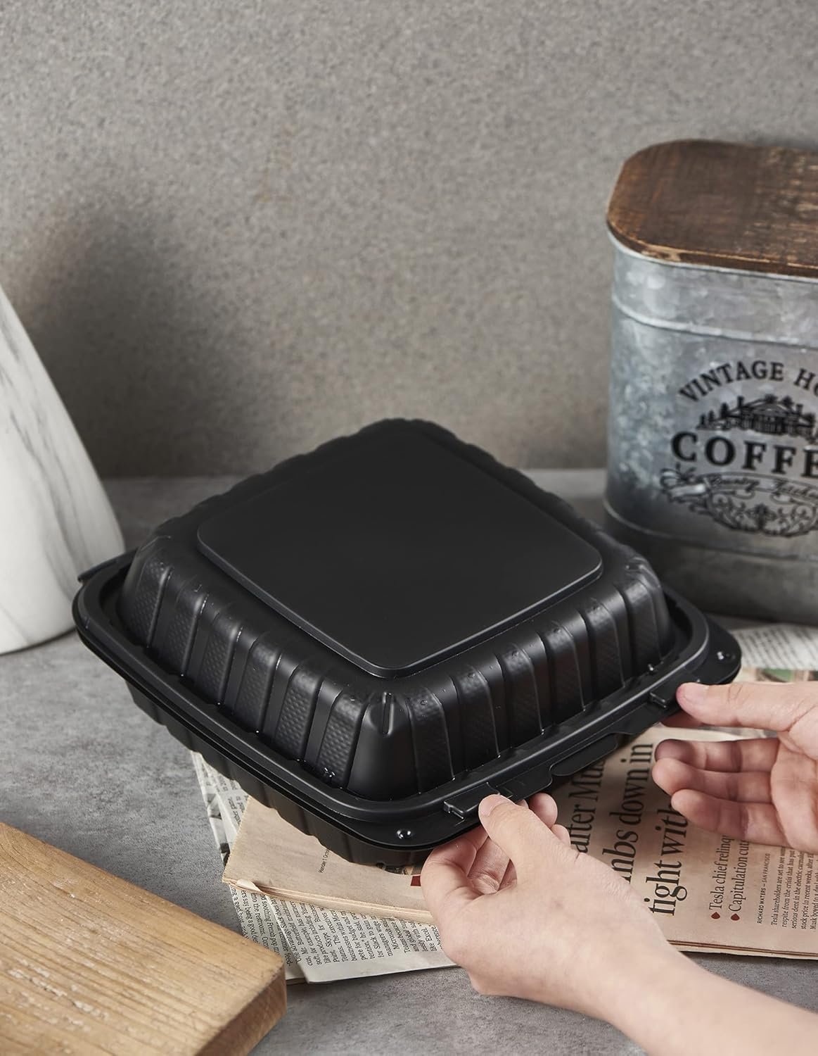 Marchio Bianco Vaschette Clamshell 8x8