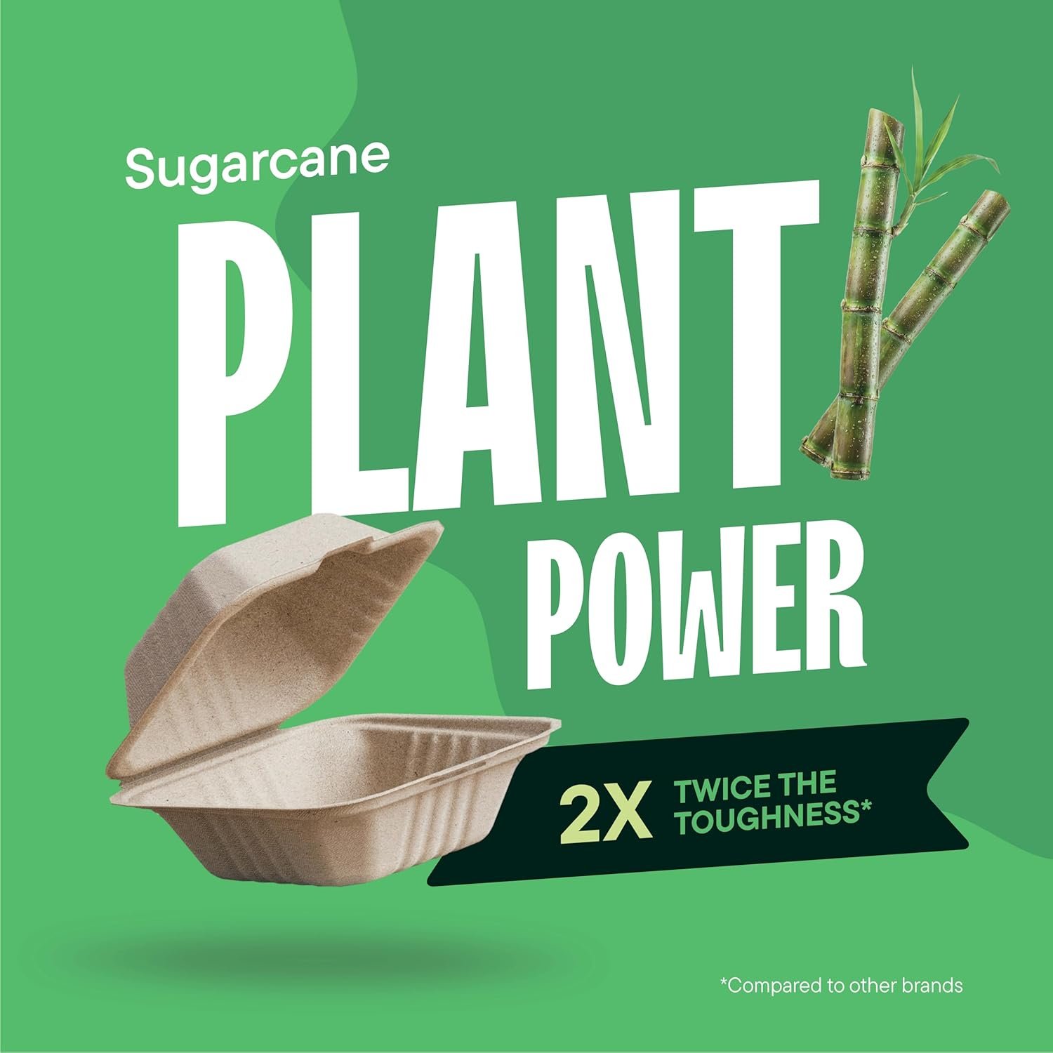 Logo Personalizzato Contenitori a Guscio 100% Compostabili per Alimenti da Asporto [6x6