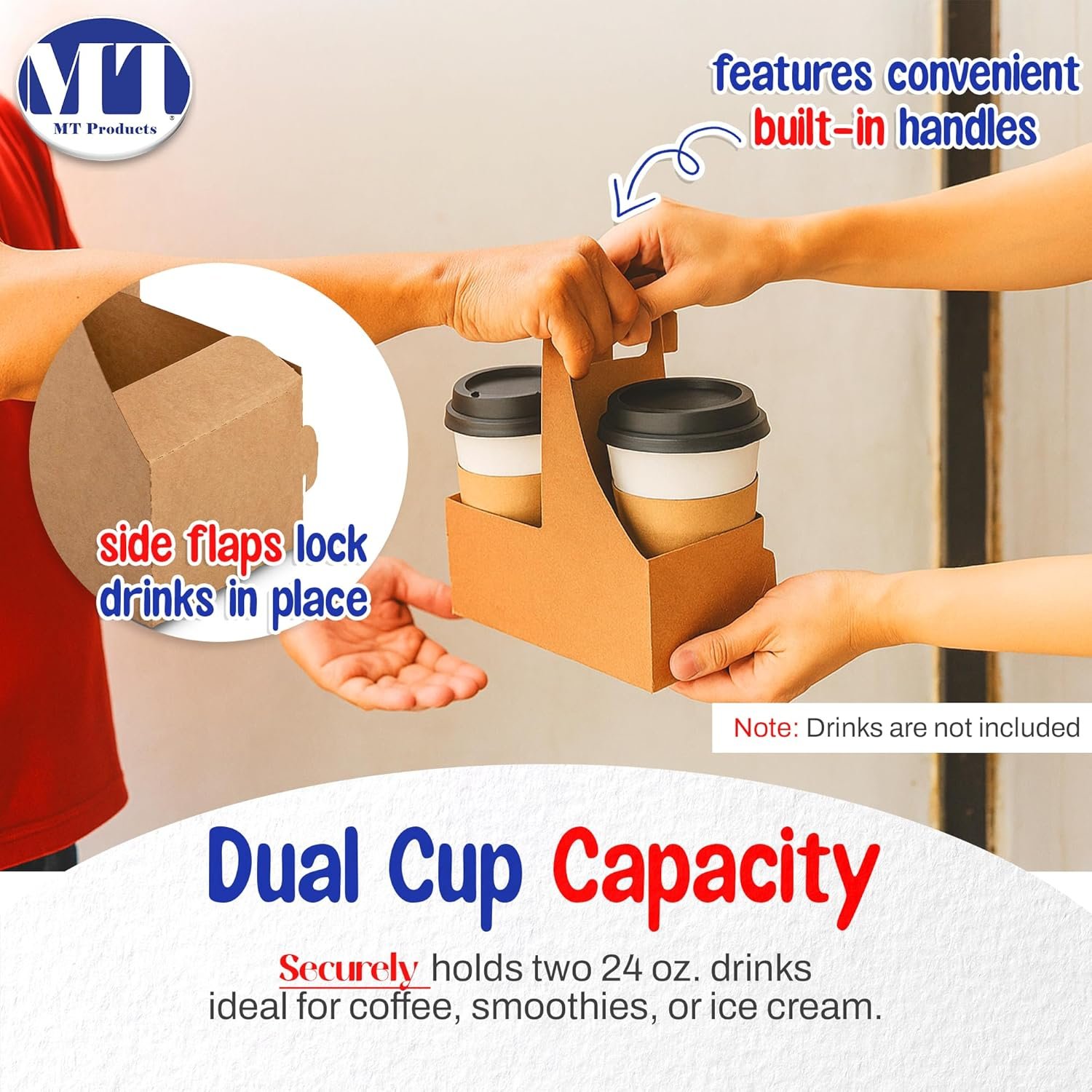 Logo Personalizzato Piccolo Portabevande in Kraft per 2 Bicchieri 7.62