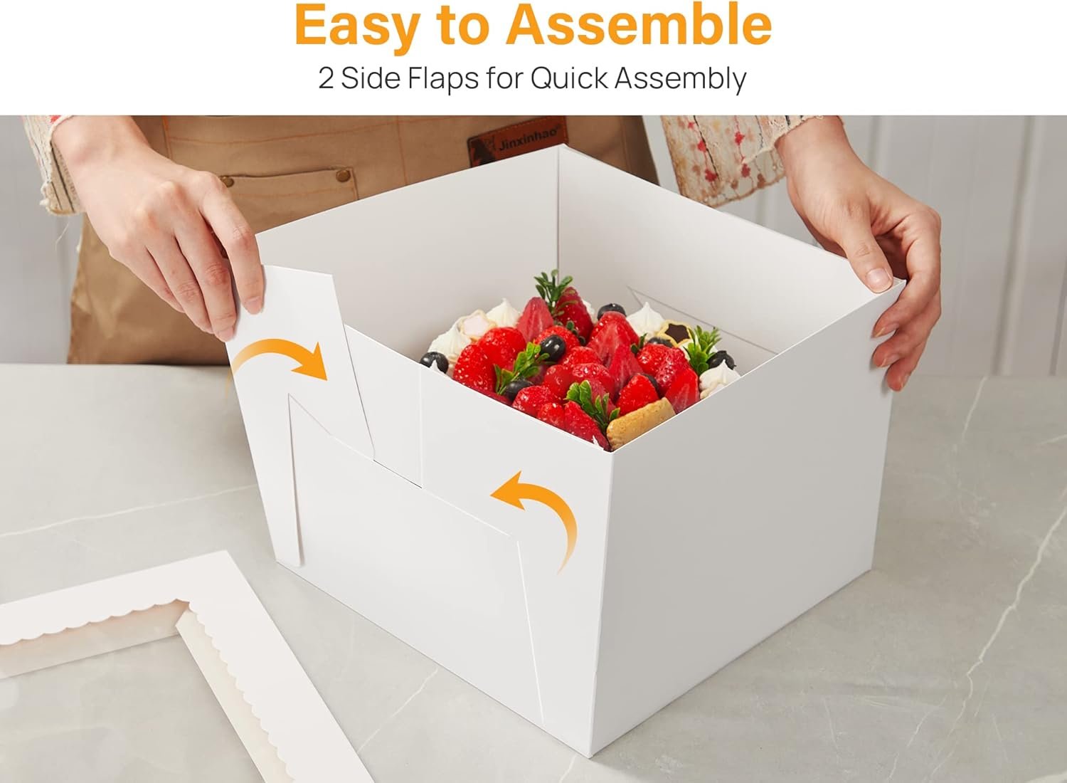 Logo Personalizzato Scatole Torte 15 Pezzi 10x10x8 Pollici con Finestra Bianche Quadrate Cartone Marchio Bianco per Torte Multistrato dal Produttore