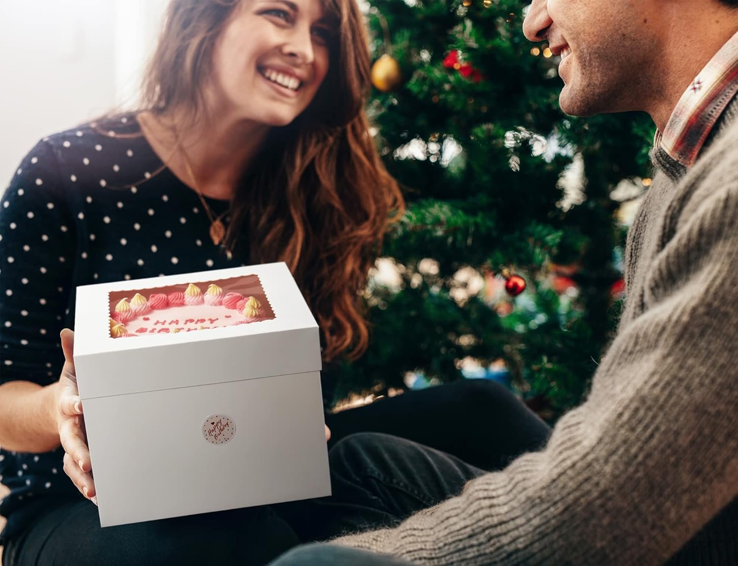 Logo Personalizzato Scatole Torte 15 Pezzi 10x10x8 Pollici con Finestra Bianche Quadrate Cartone Marchio Bianco per Torte Multistrato dal Produttore