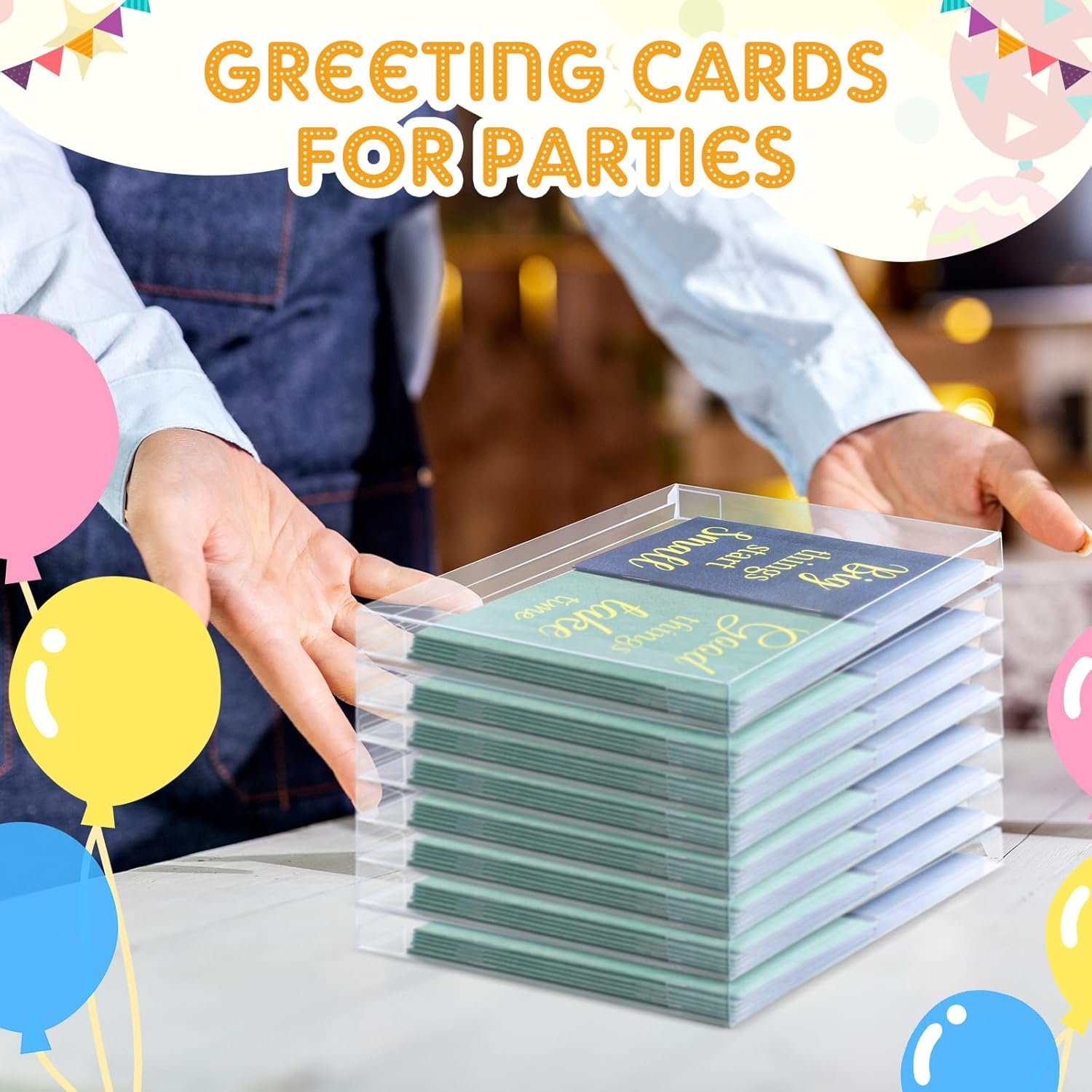 Fornitore Scatole Trasparenti Rettangolari 100 Pezzi per Biglietti Auguri e Foto 5.39 x 7.36 x 1 Pollici con Logo Personalizzato Marchio Bianco