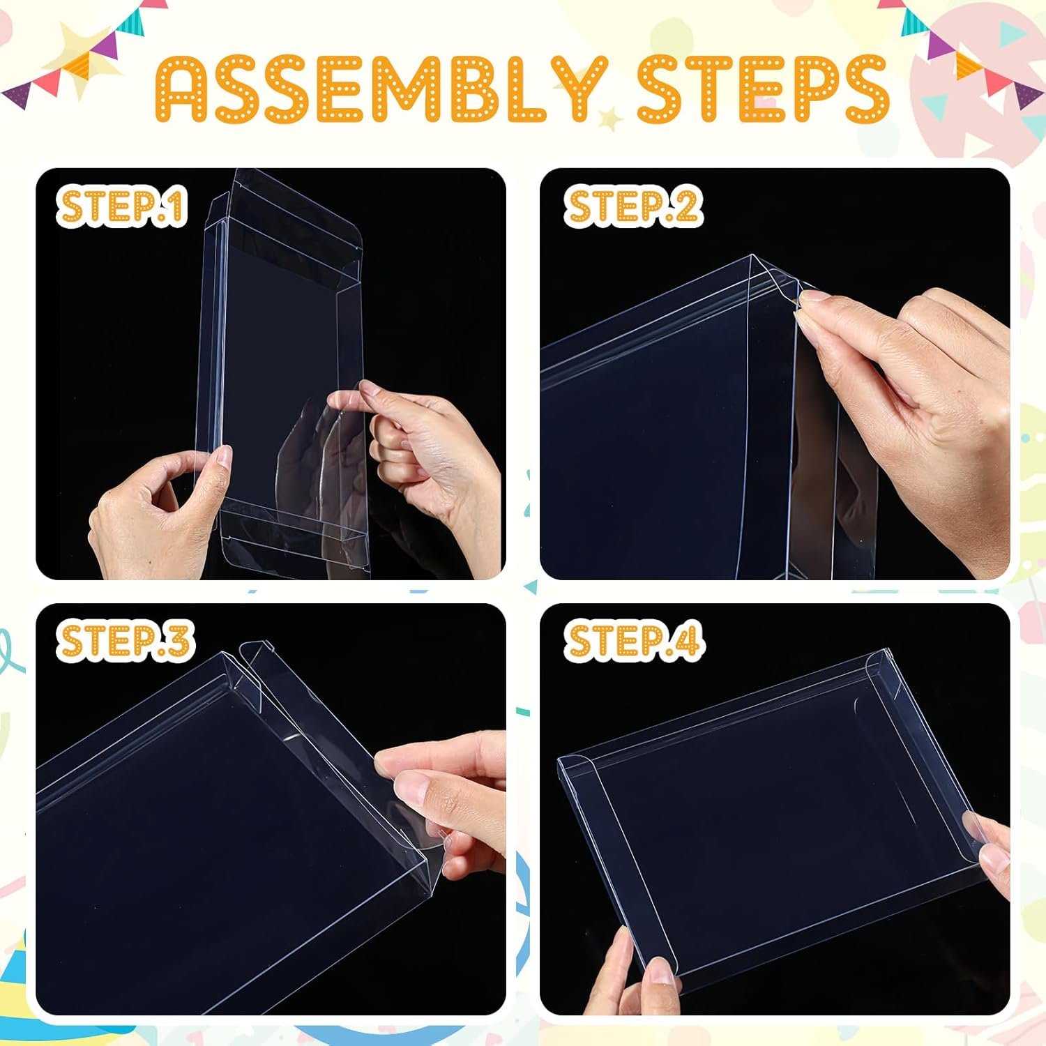 Fornitore Scatole Trasparenti Rettangolari 100 Pezzi per Biglietti Auguri e Foto 5.39 x 7.36 x 1 Pollici con Logo Personalizzato Marchio Bianco