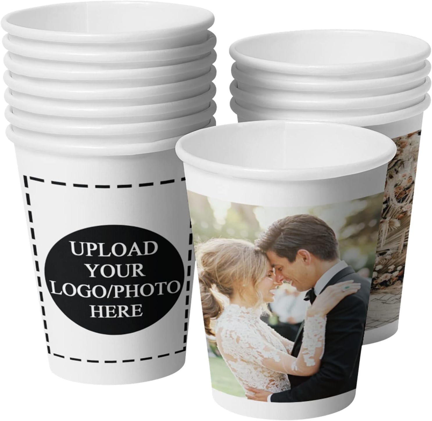 Bicchieri di Carta a Marchio Bianco 8oz con Logo Personalizzato Foto Testo per Aziende Uffici Caffetterie Feste Matrimoni Eventi Confezione 50 Produttore