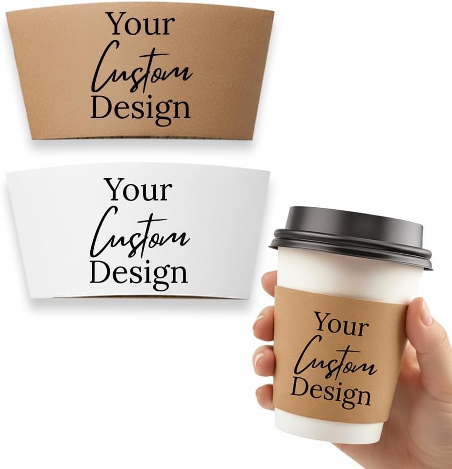 Copritazza con Logo Personalizzato in Carta Kraft Bianco Monouso – Isolanti per Bevande Calde e Fredde Marchio Bianco Ideali per Bar e Feste dal Fornitore (25, 50, 100)