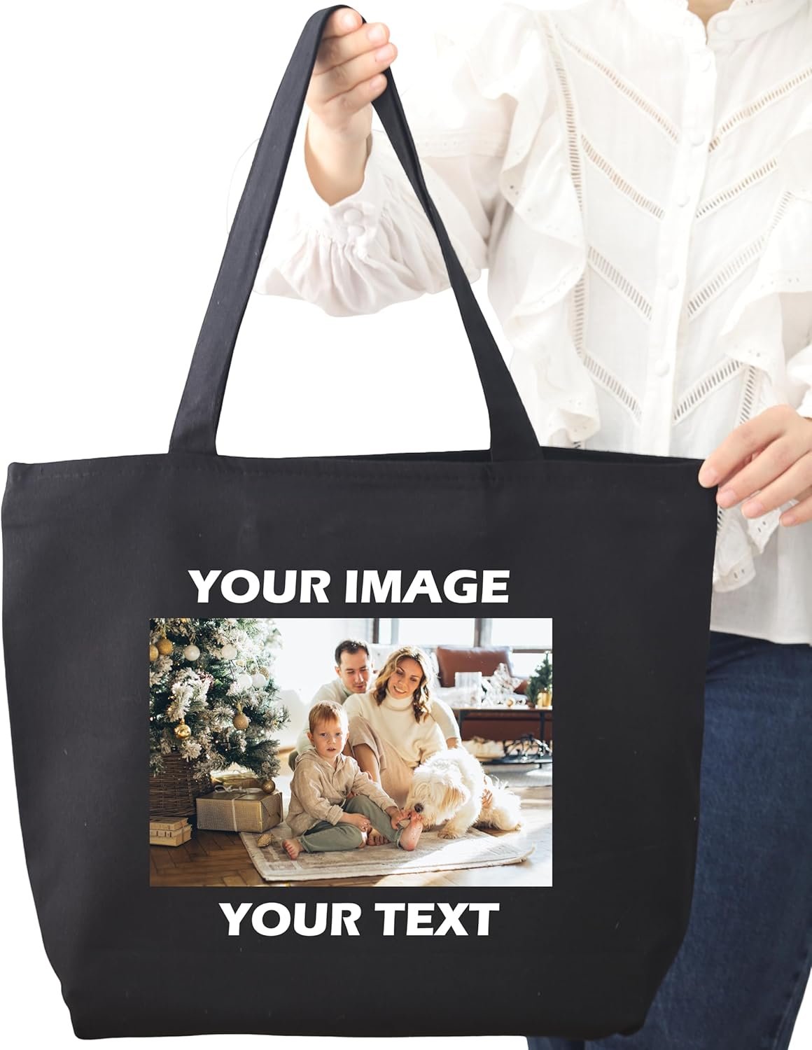 Fabbrica Borse Tote Canvas Personalizzate con Logo Personalizzato Foto e Testo Regalo per Proprietari di Cani e Gatti Marchio Bianco
